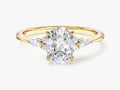 Cluster Accent Oval Cut Moissanite Engagement Ring (1.50 CT)