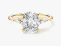 Cluster Accent Oval Cut Moissanite Engagement Ring (2.00 CT)