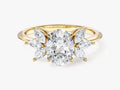 Marquise Cluster Accent Oval Cut Moissanite Engagement Ring (1.50 CT)