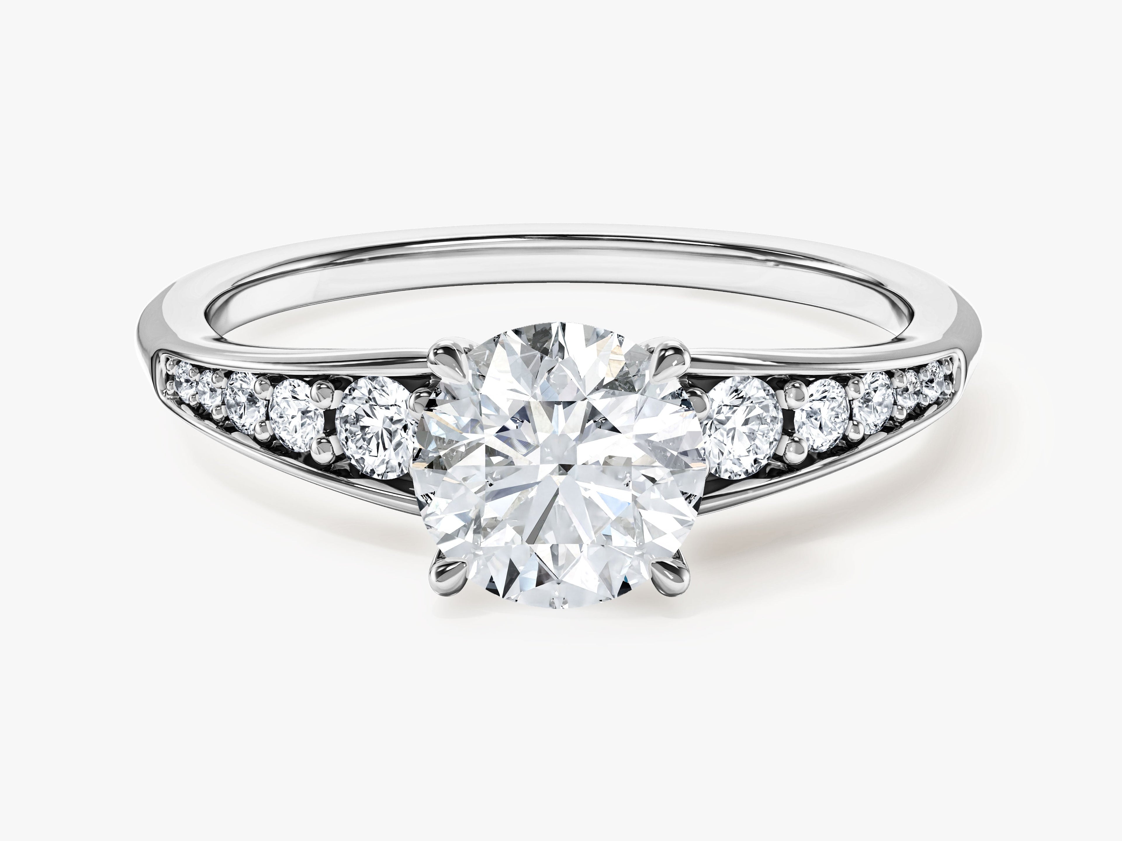 Pave Crown Moissanite Engagement Ring (1.00 CT)