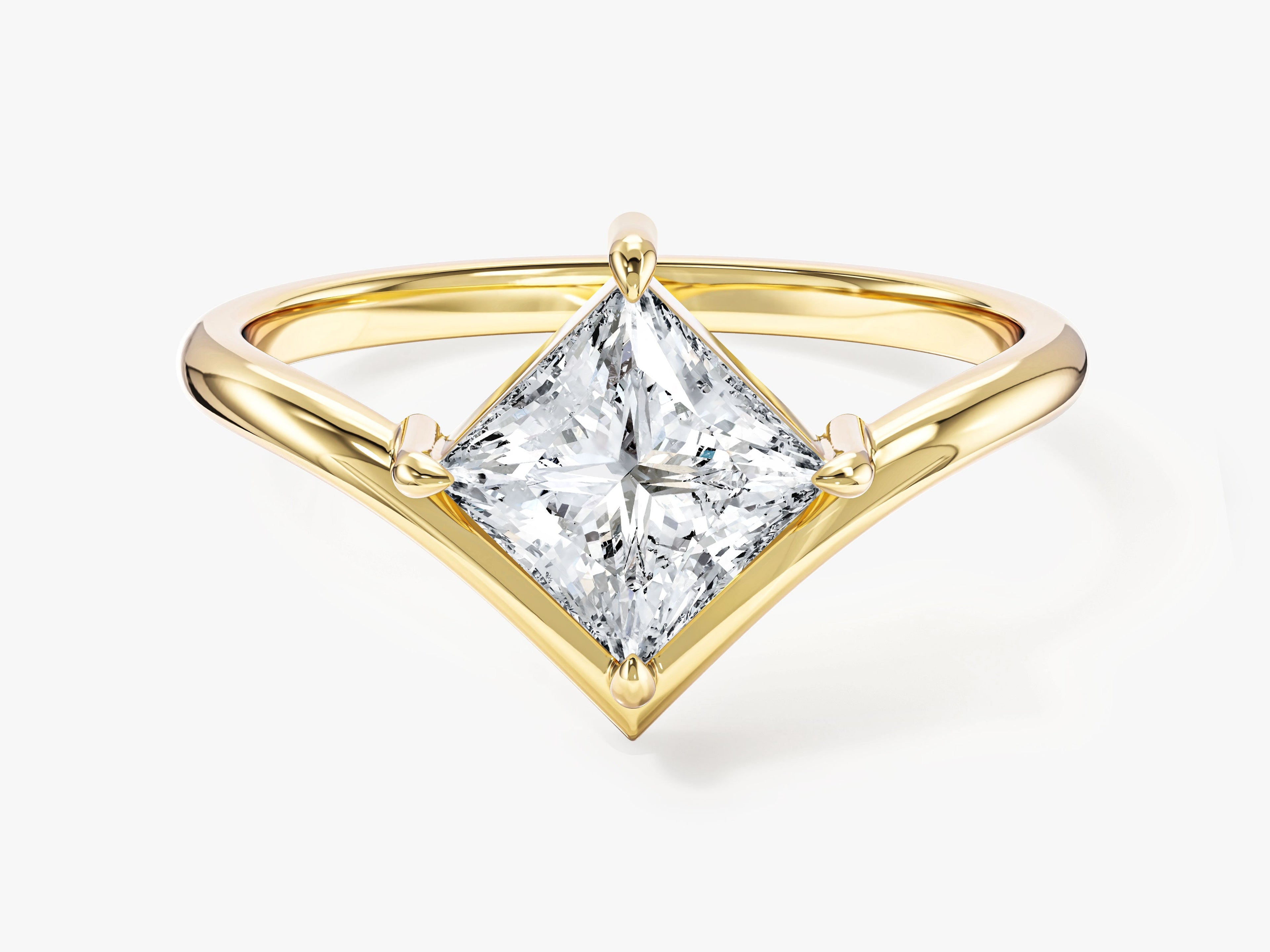 Curved Princess Lab Grown Diamond Engagement Ring (1.00 CT)