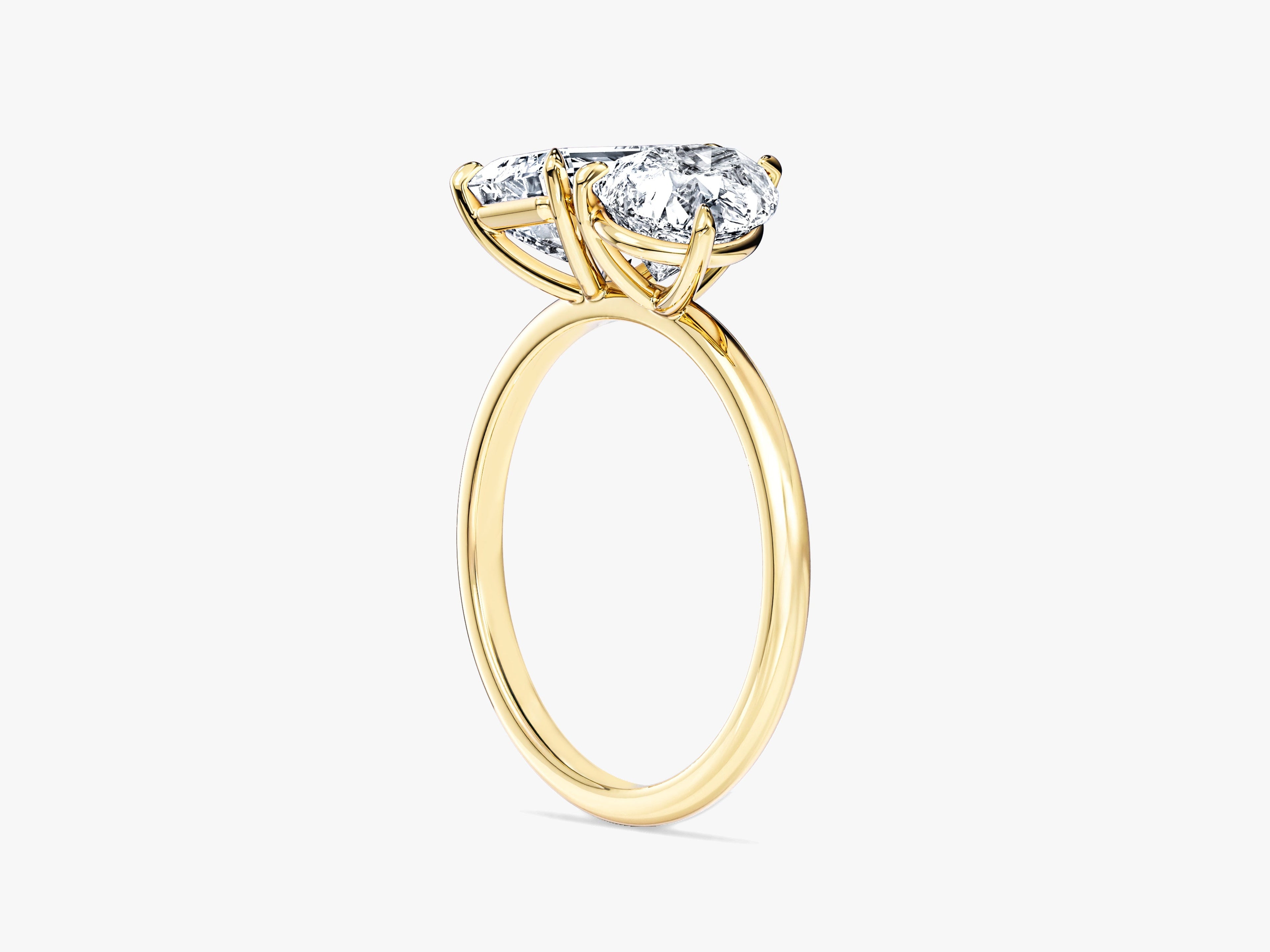 Pear and Emerald Cut Toi et Moi Lab Grown Diamond Engagement Ring (3.00 CT)