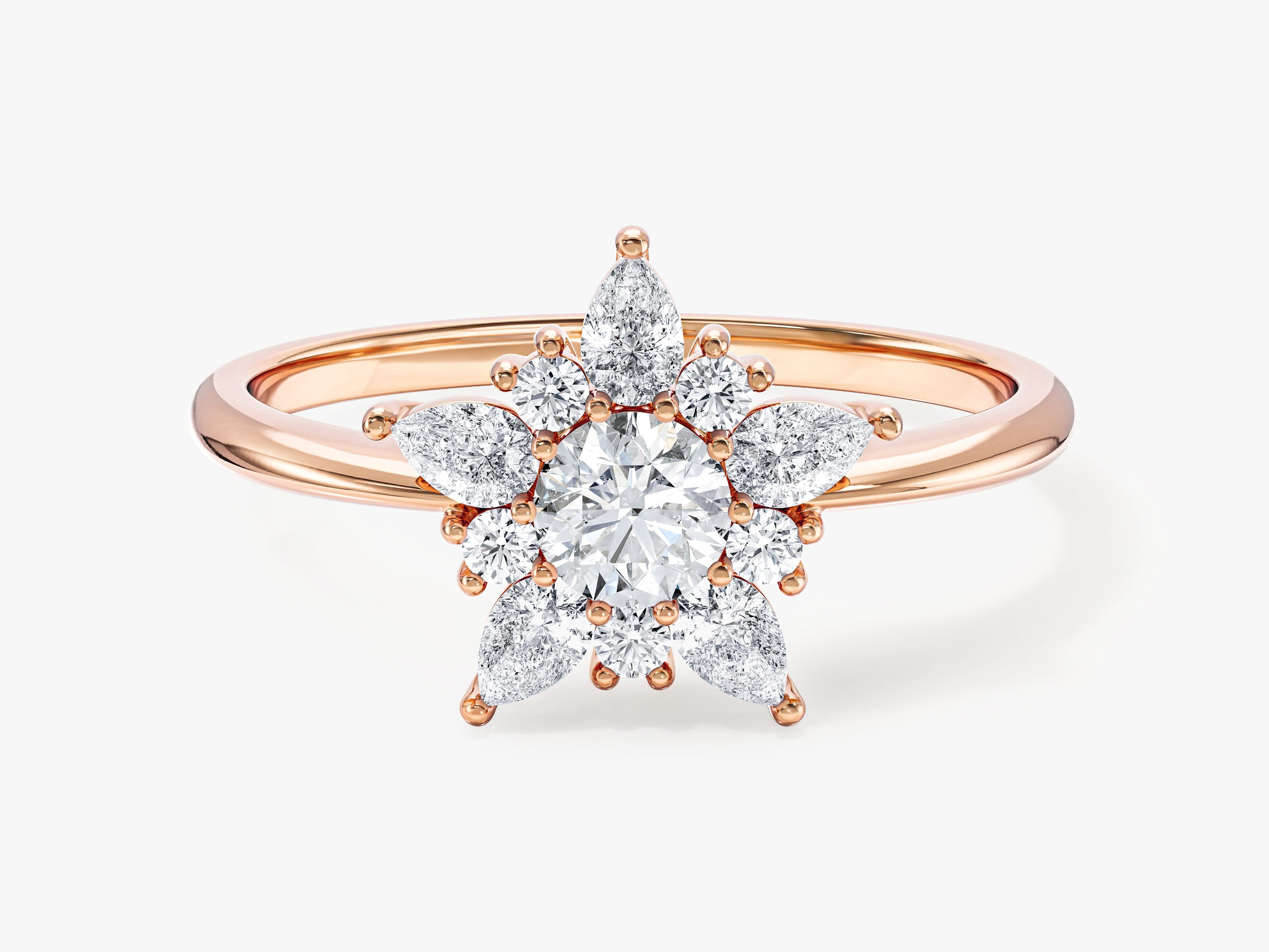 Floral Halo Lab Grown Diamond Engagement Ring