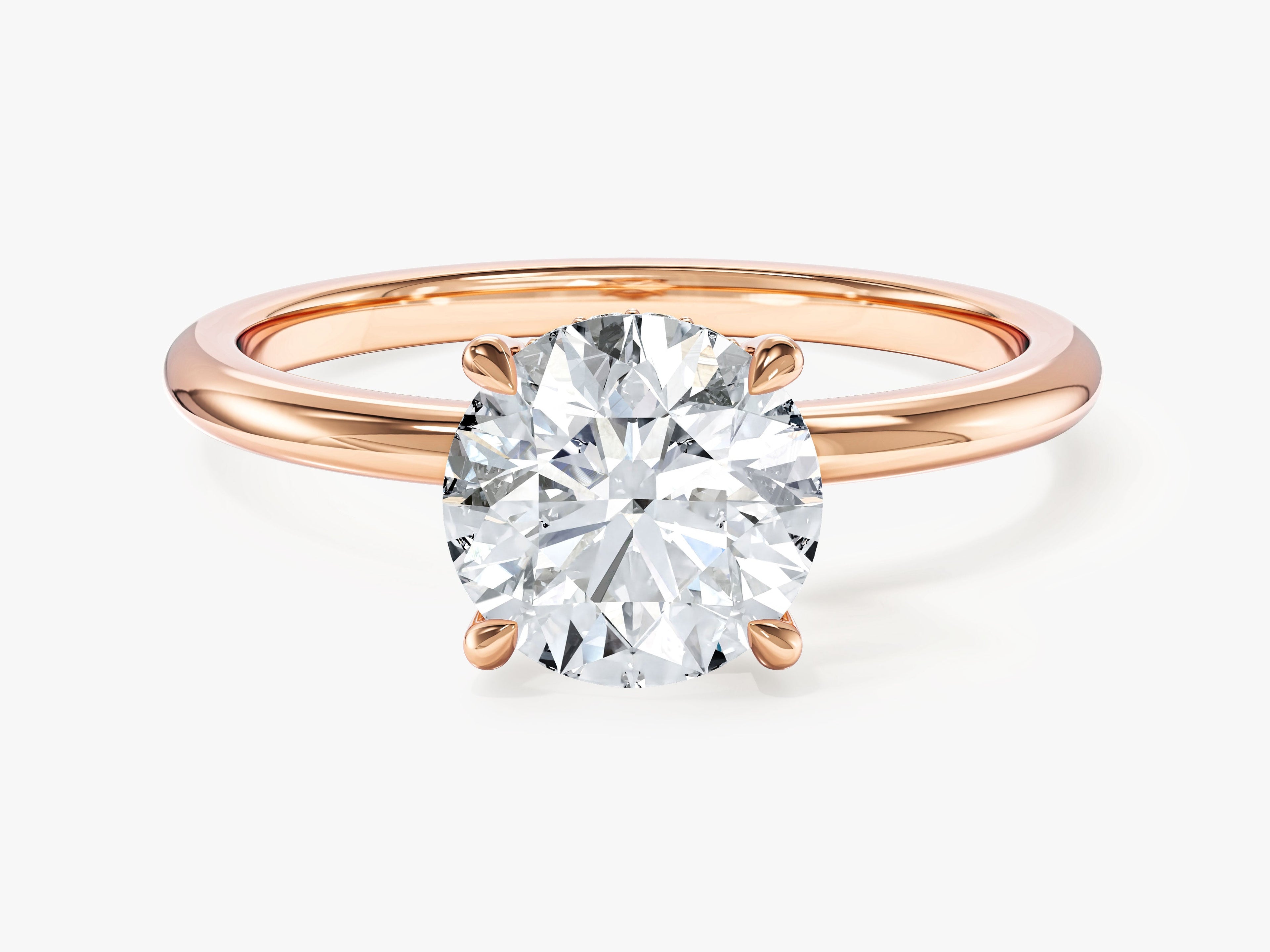 Hidden Halo Round Lab Grown Diamond Engagement Ring (1.50 CT)