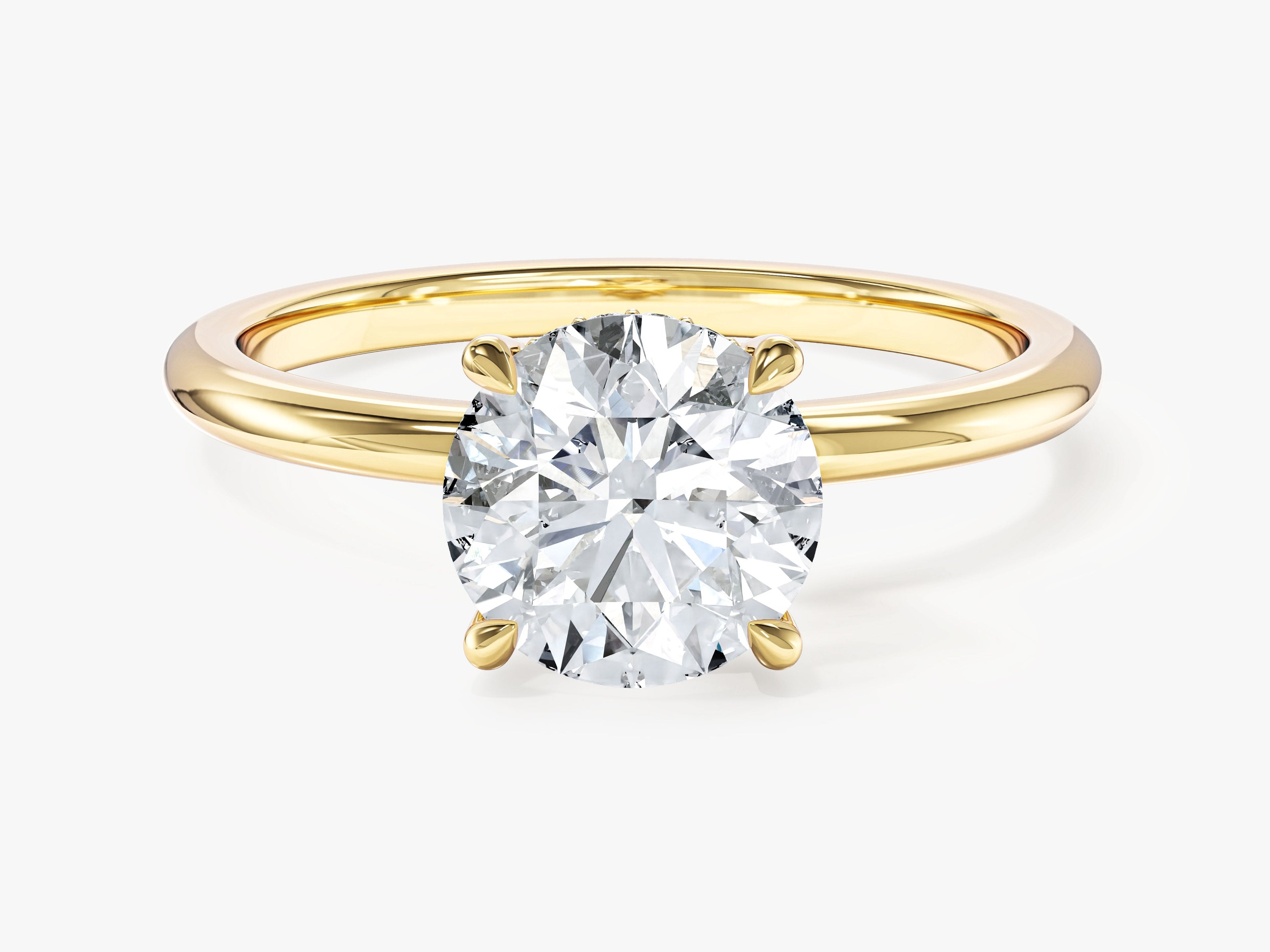 Hidden Halo Round Lab Grown Diamond Engagement Ring (1.50 CT)
