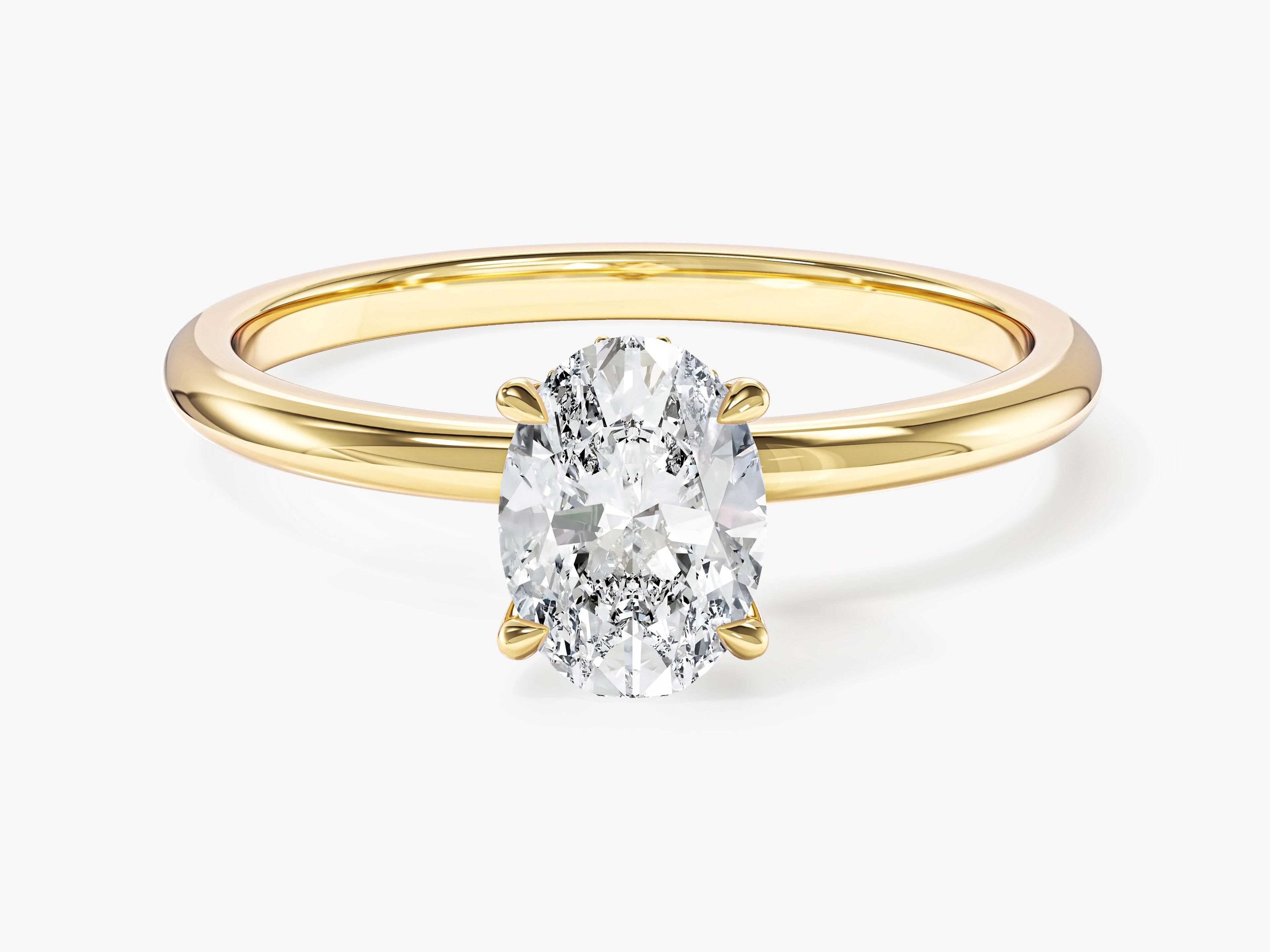 Hidden Halo Oval Lab Grown Diamond Engagement Ring (1.00 CT)