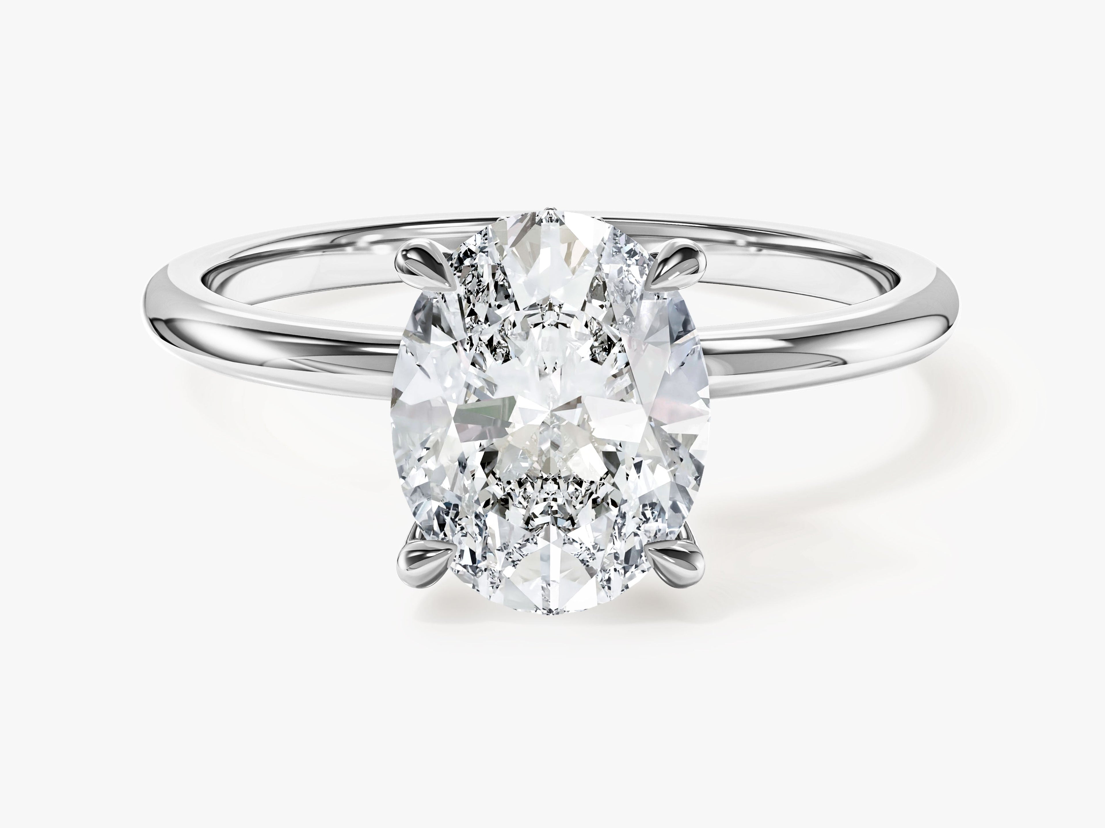 Hidden Halo Oval Lab Grown Diamond Engagement Ring (2.00 CT)