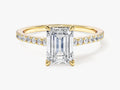 Emerald Cut Lab Grown Diamond Engagement Ring with Pave Set Side Stones (1.50 CT)