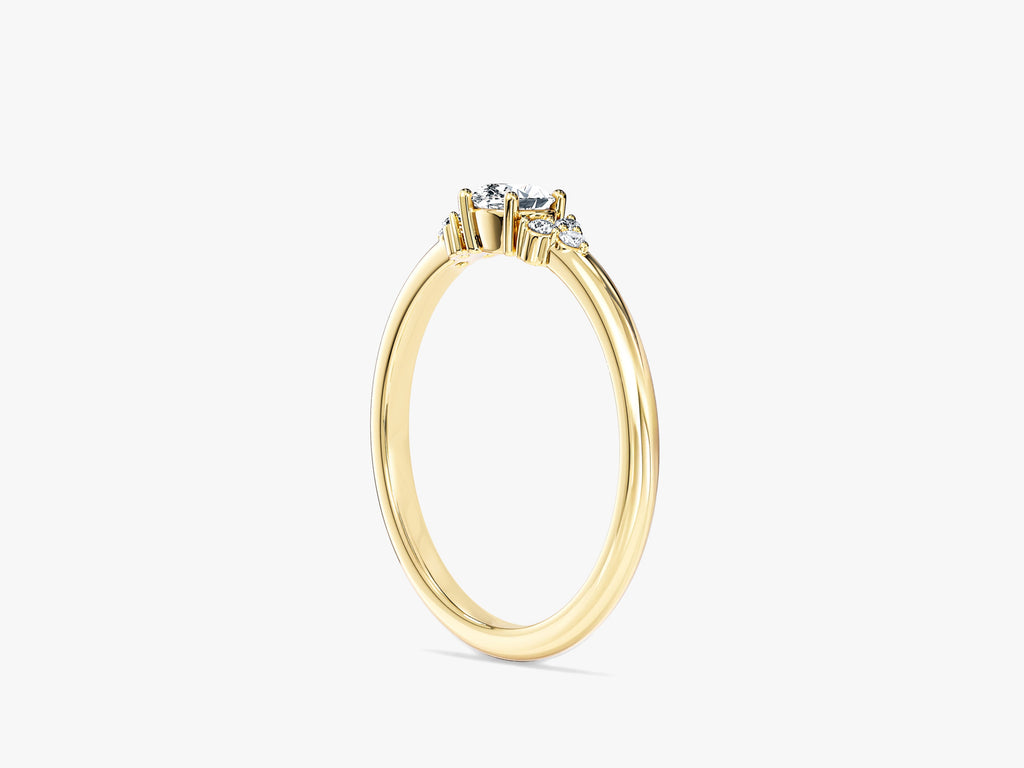 Oval Moissanite Promise Ring with Sidestones