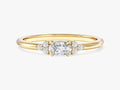 Oval Moissanite Promise Ring with Sidestones
