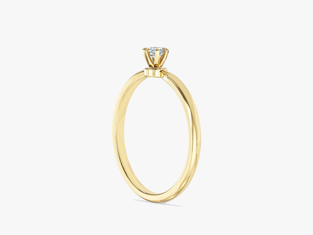 Six Prong Solitaire Moissanite Promise Ring