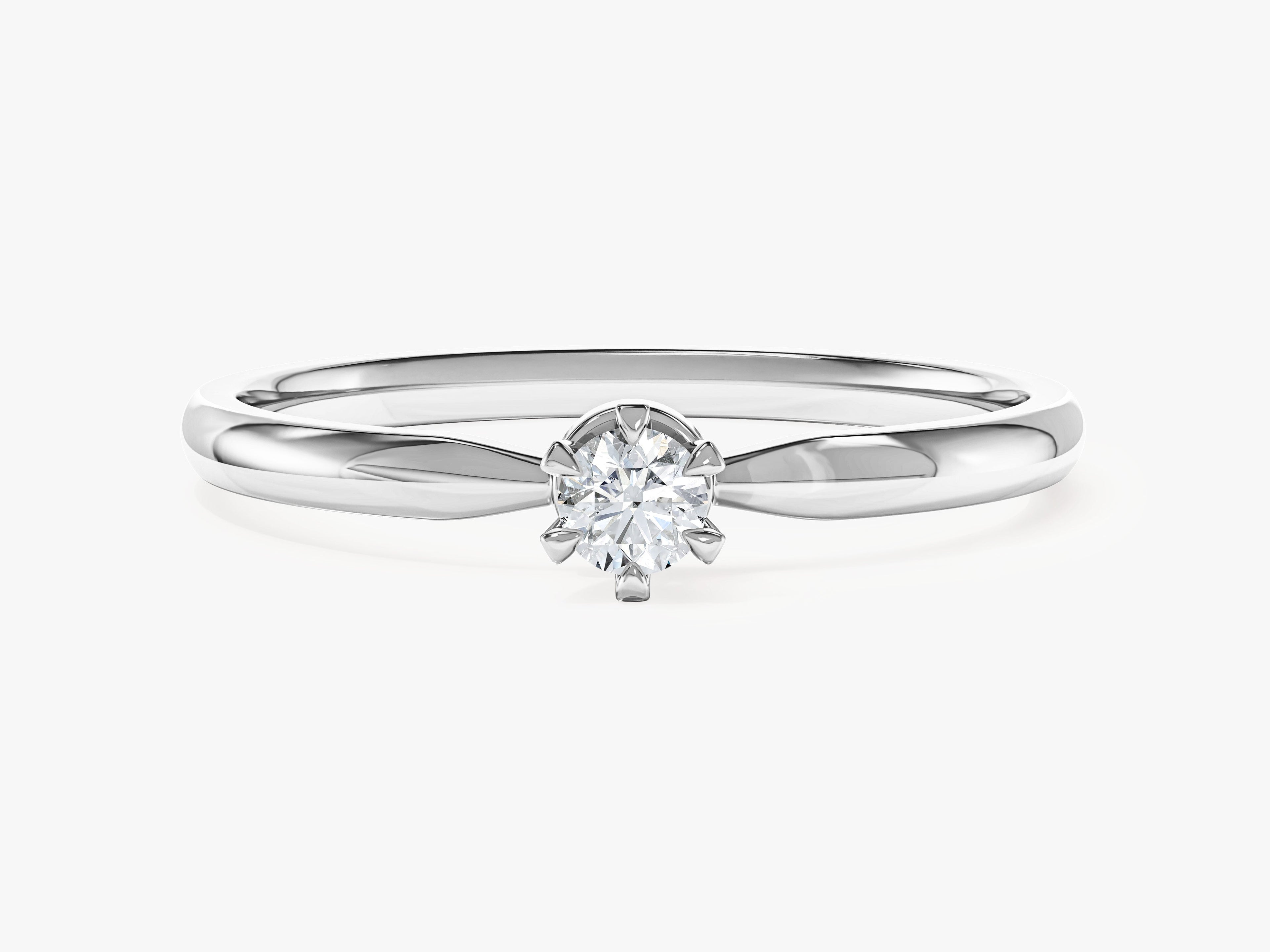 Six Prong Solitaire Moissanite Promise Ring