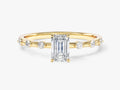 Emerald Moissanite Promise Ring with Sidestones