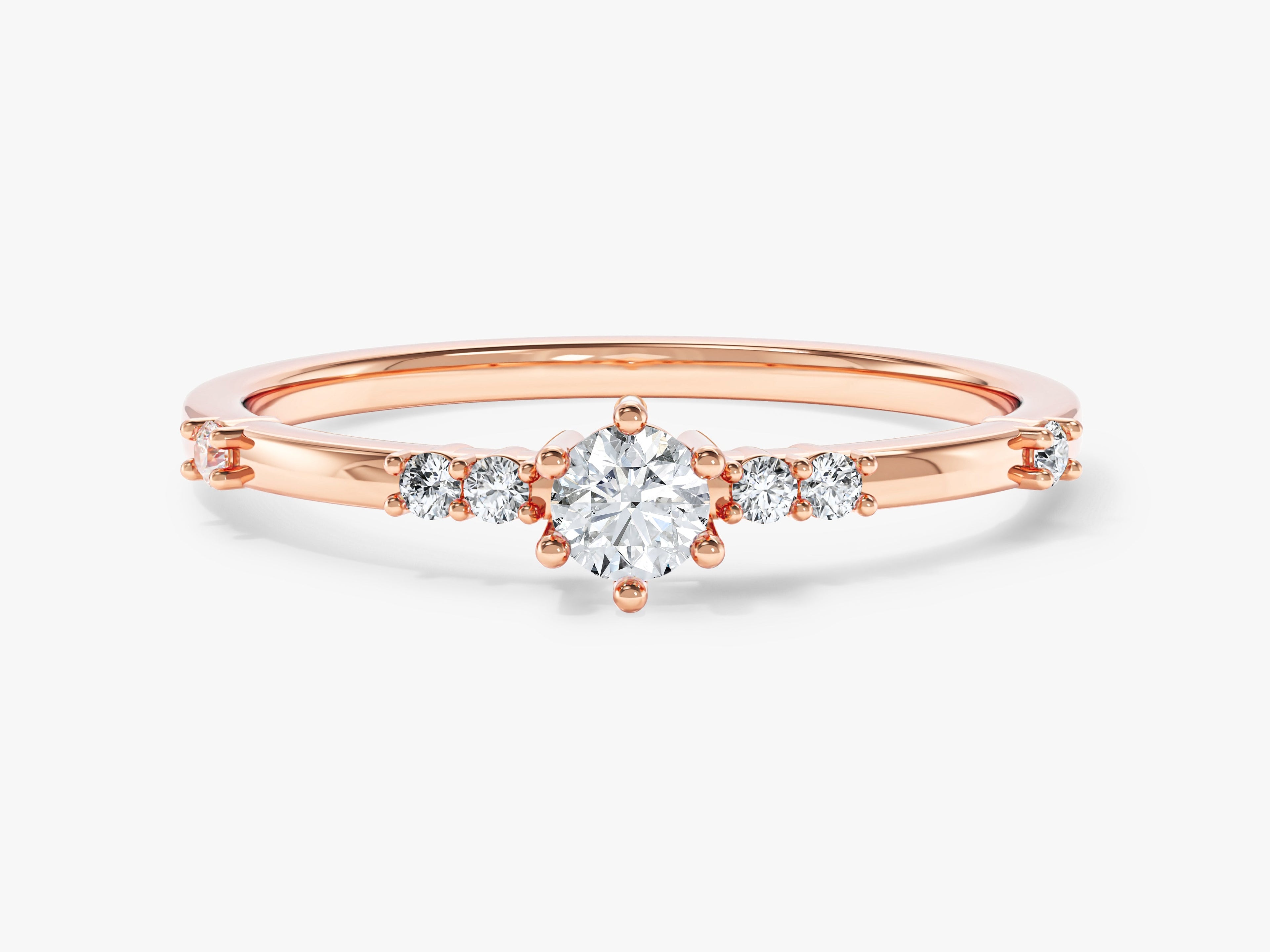 Scattered Round Cut Moissanite Promise Ring