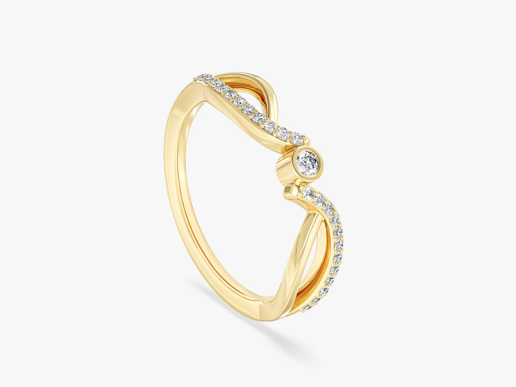 Split Shank Moissanite Promise Ring with Sidestones