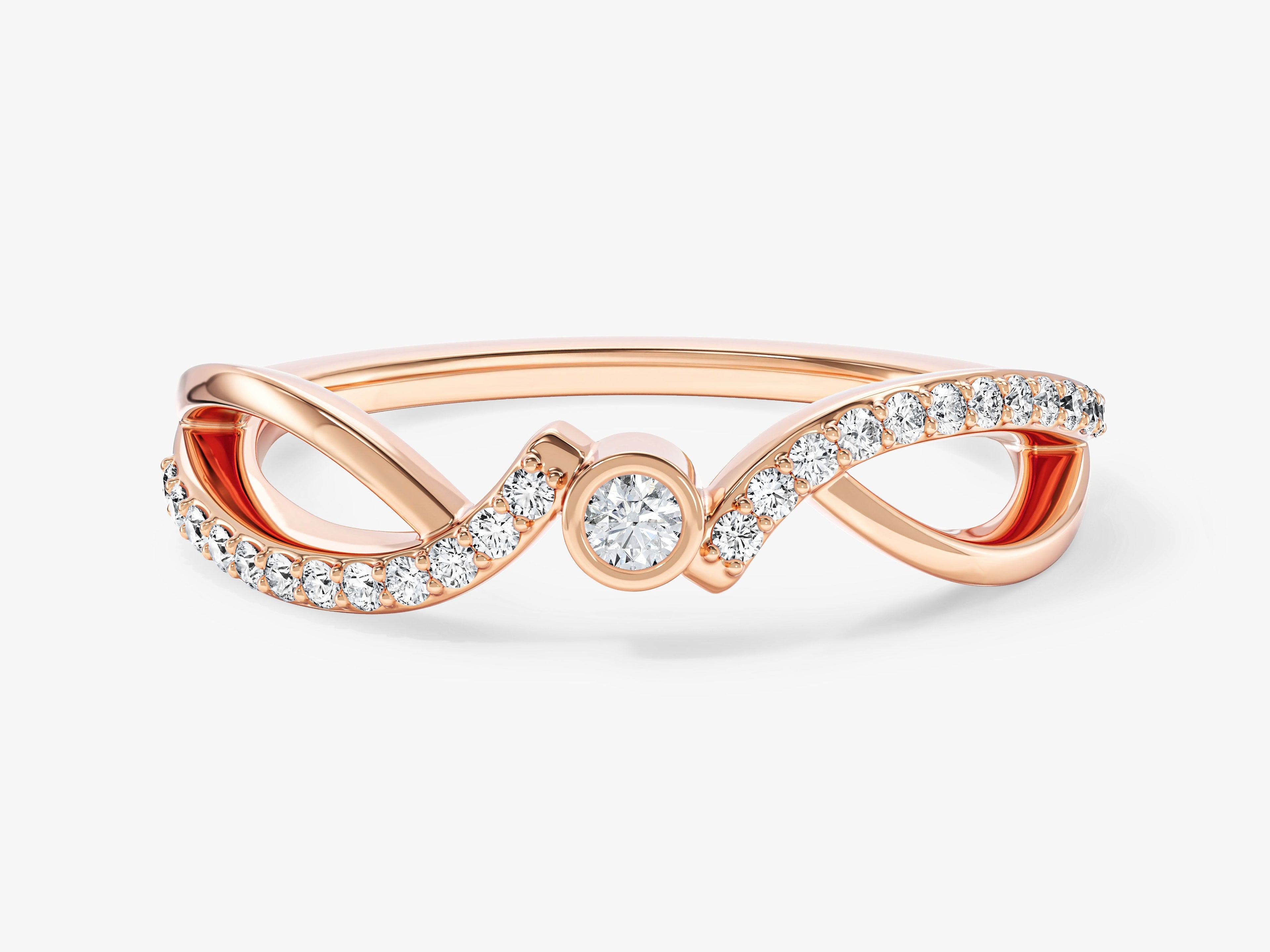 Split Shank Moissanite Promise Ring with Sidestones