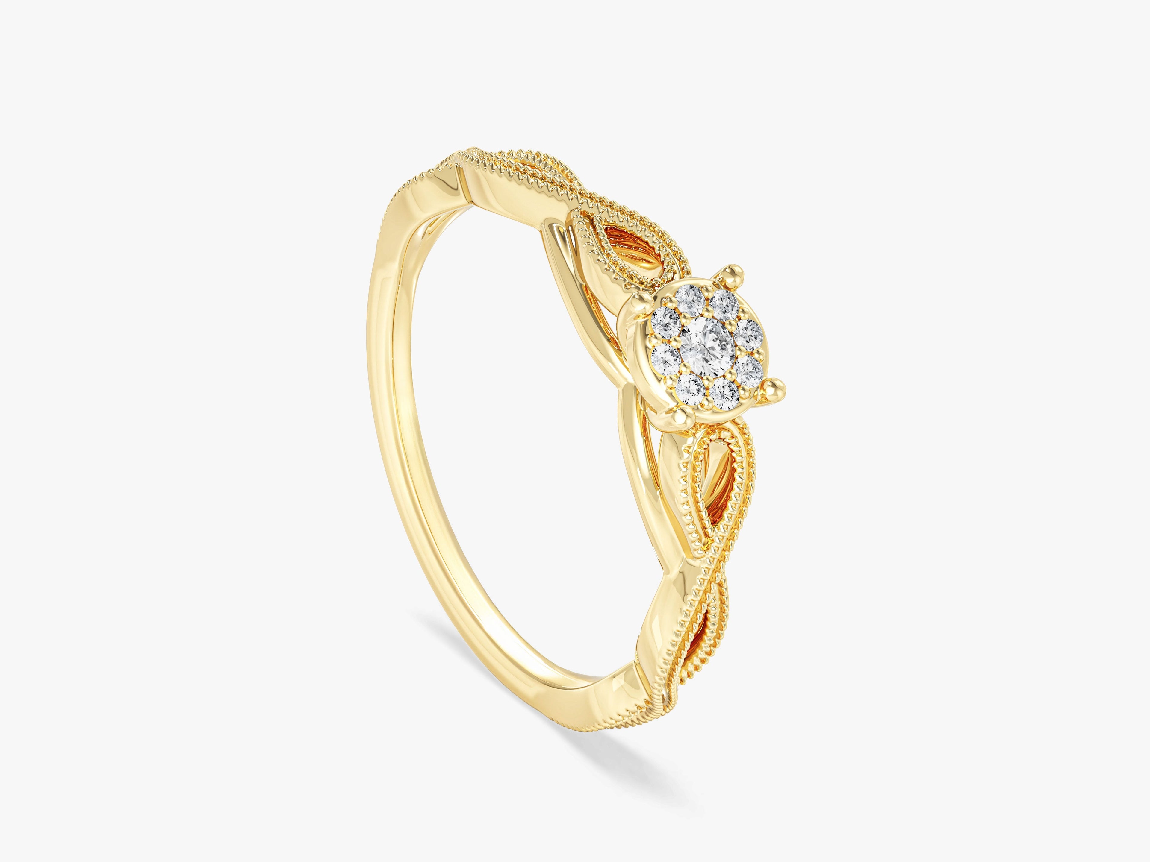 Infinity Moissanite Promise Ring with Milgrain Accents