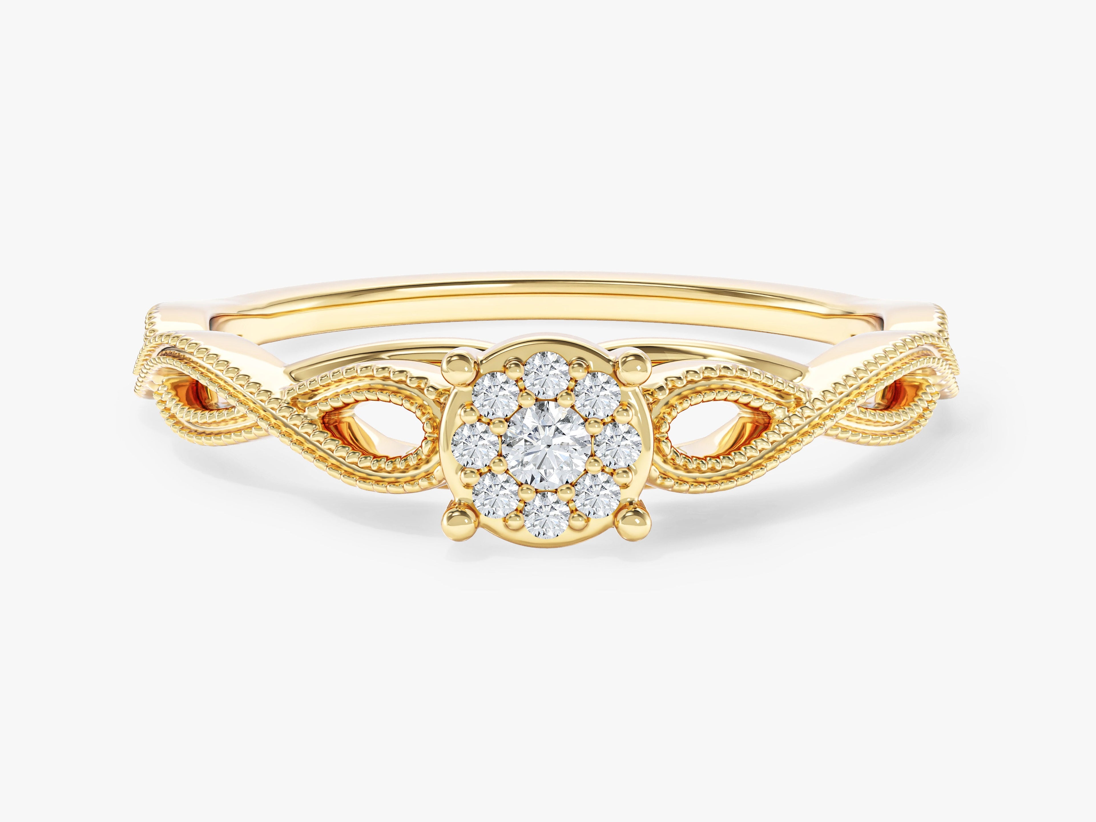 Infinity Moissanite Promise Ring with Milgrain Accents