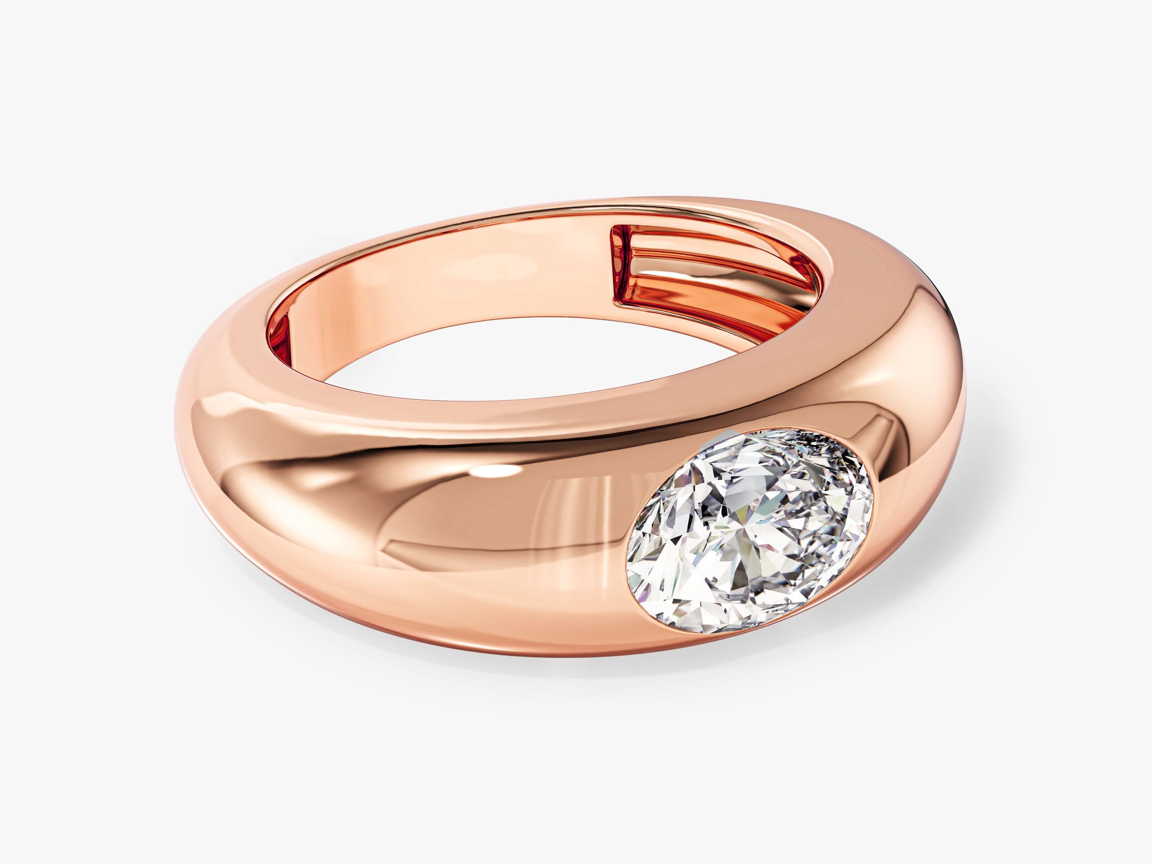 Bold Dome Oval Cut Promise Ring