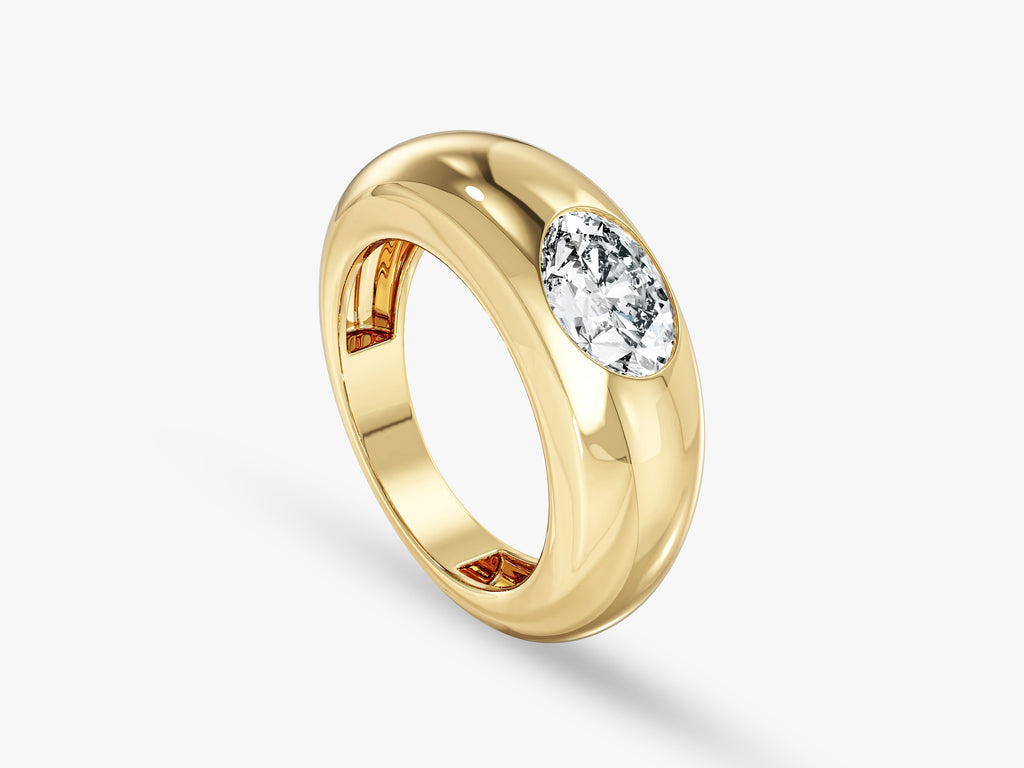 Bold Dome Oval Cut Promise Ring