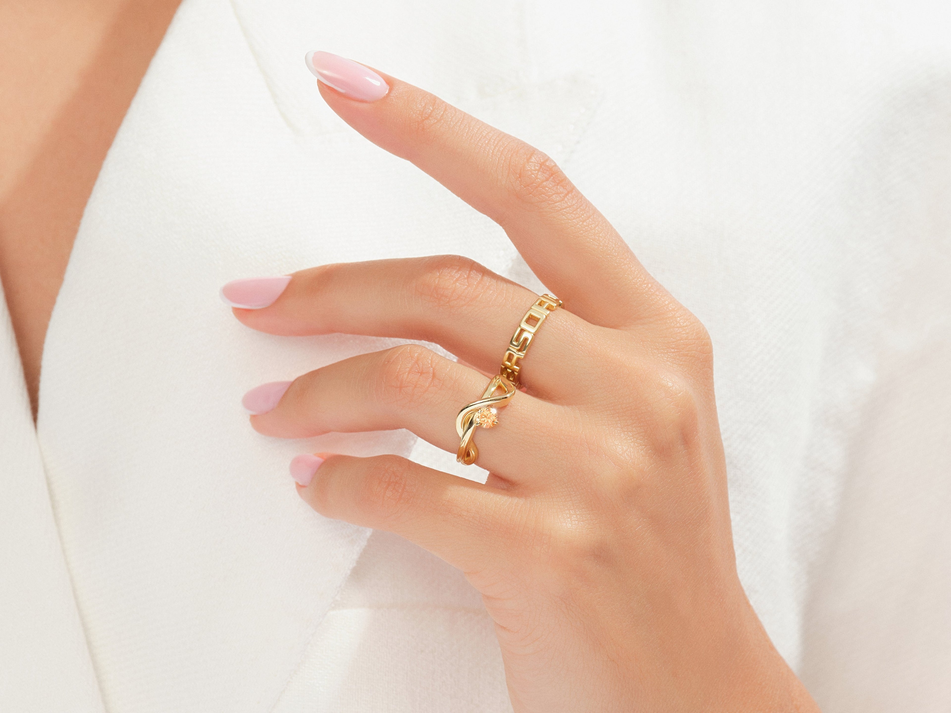 Double Band Wave Promise Ring