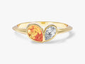 Bezel Set Pear Toi Et Moi Promise Ring