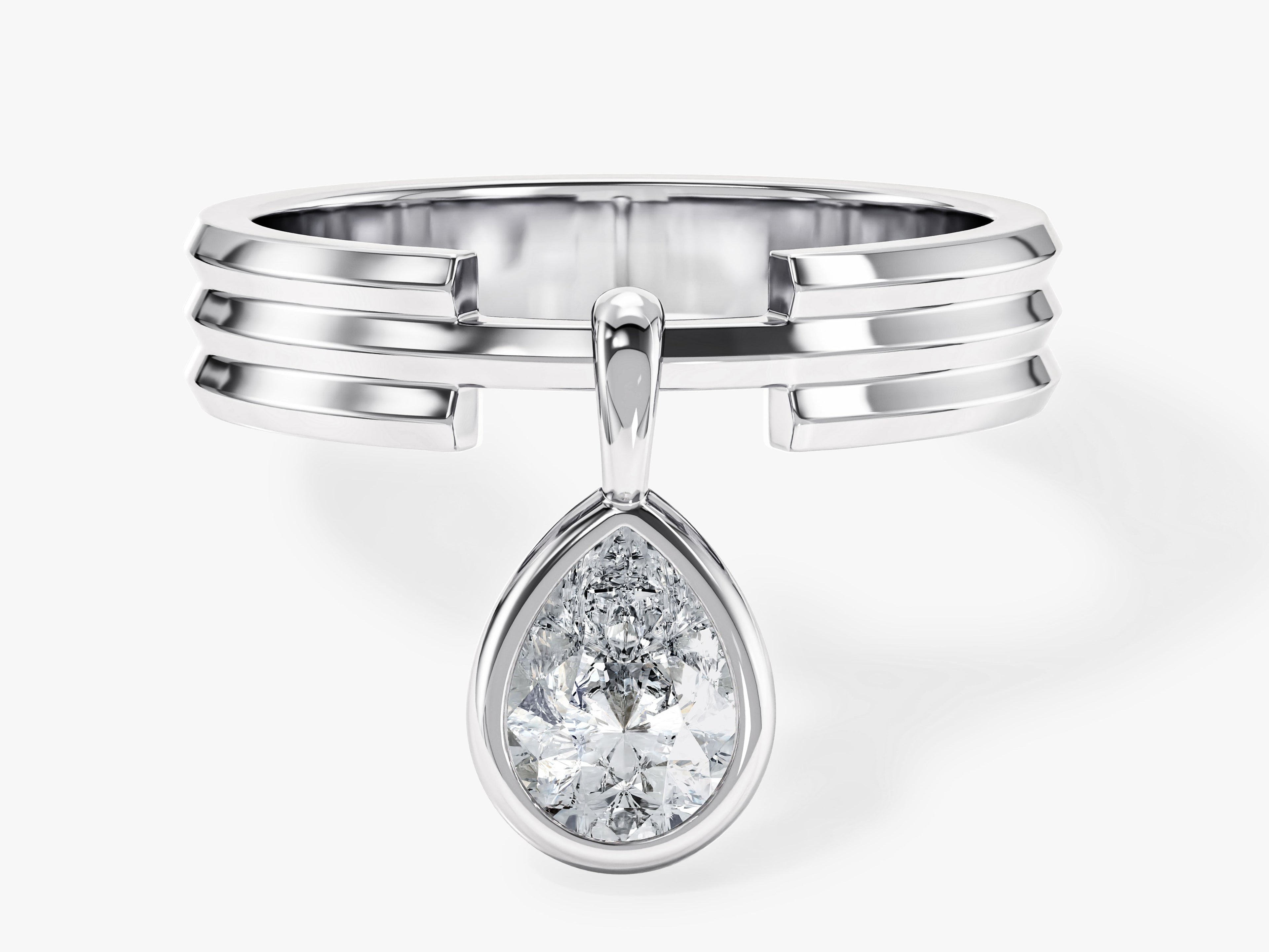 Pear Cut Charm Promise Ring