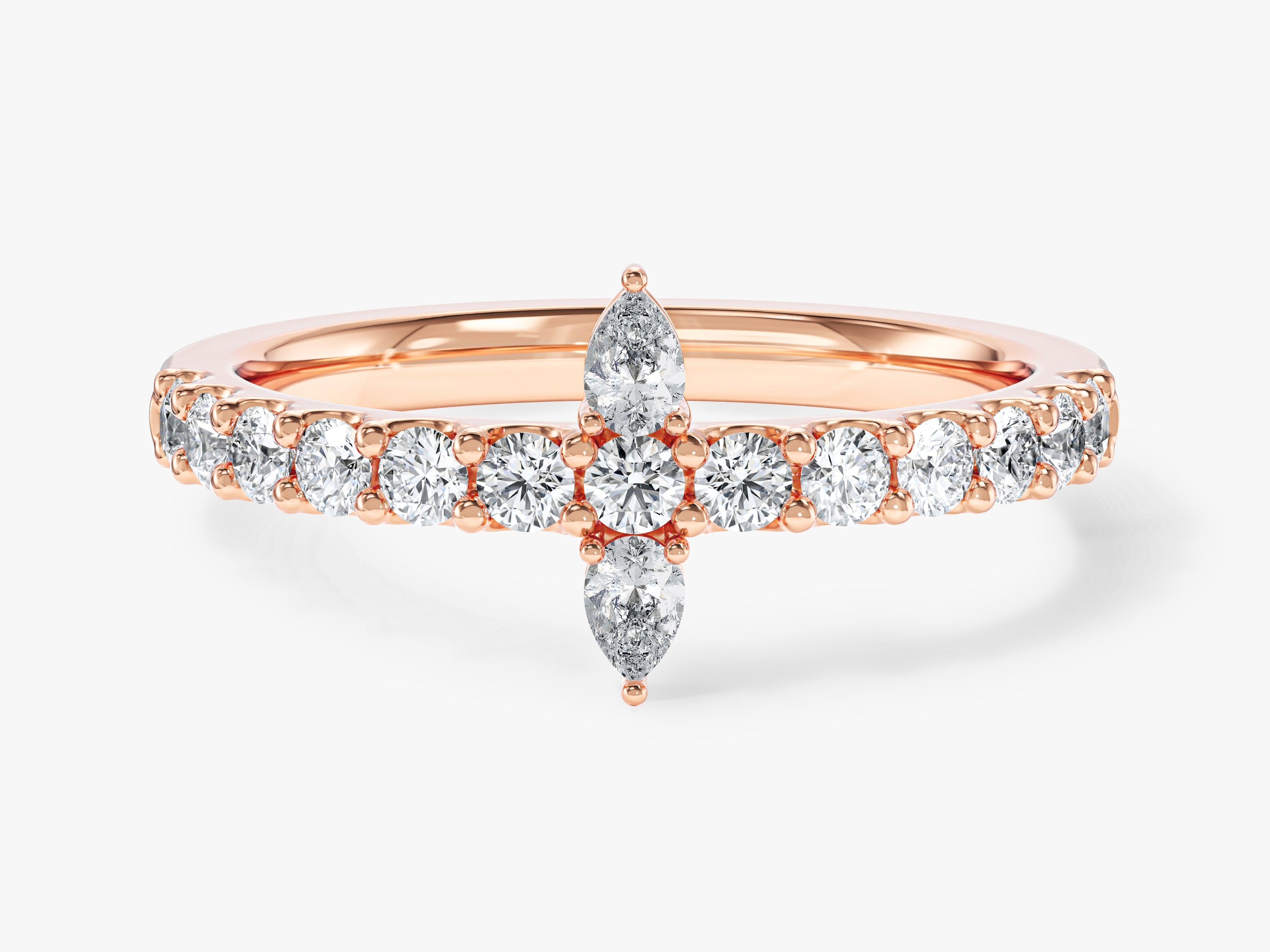 Cross Half-Eternity Promise Ring