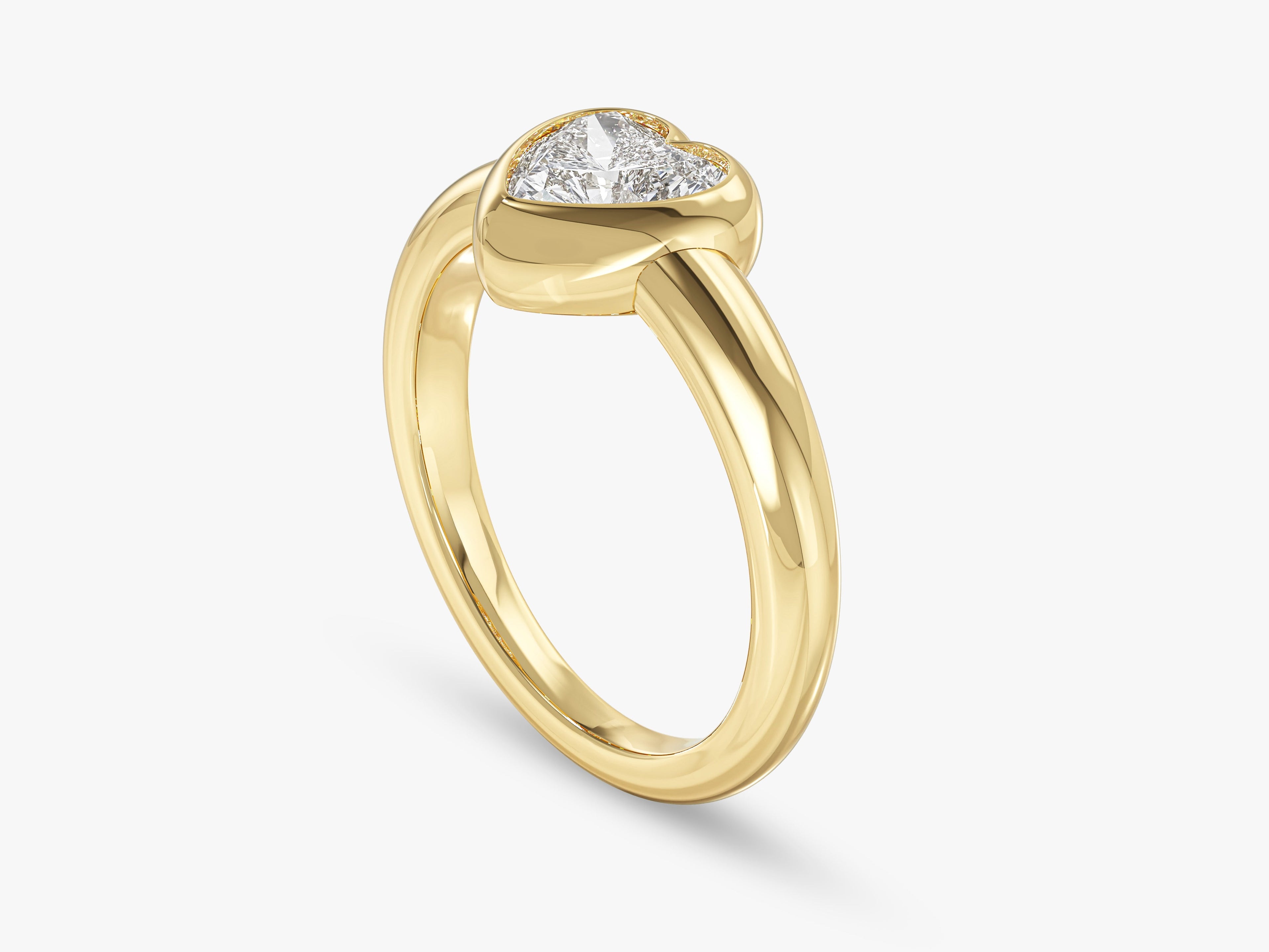 Bezel Set Heart Cut Promise Ring