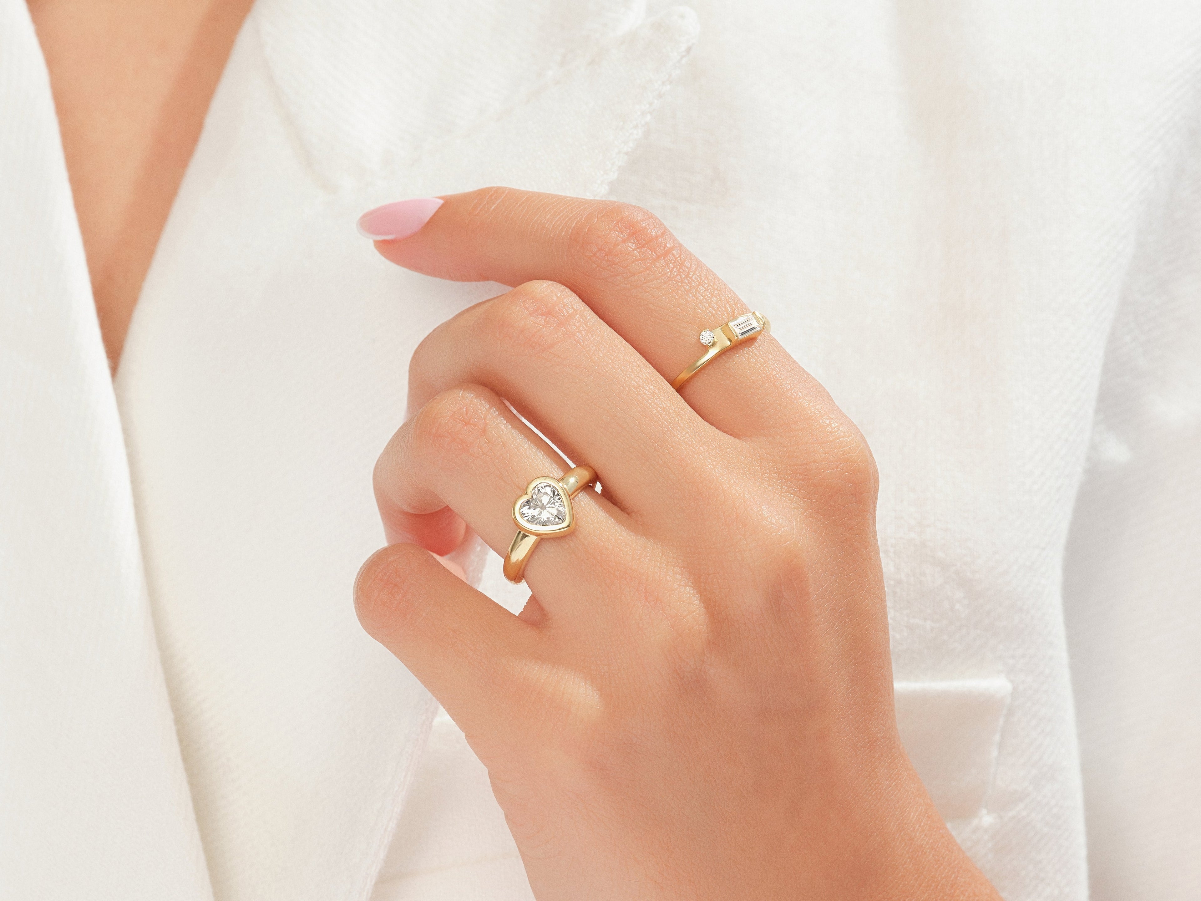 Bezel Set Heart Cut Promise Ring