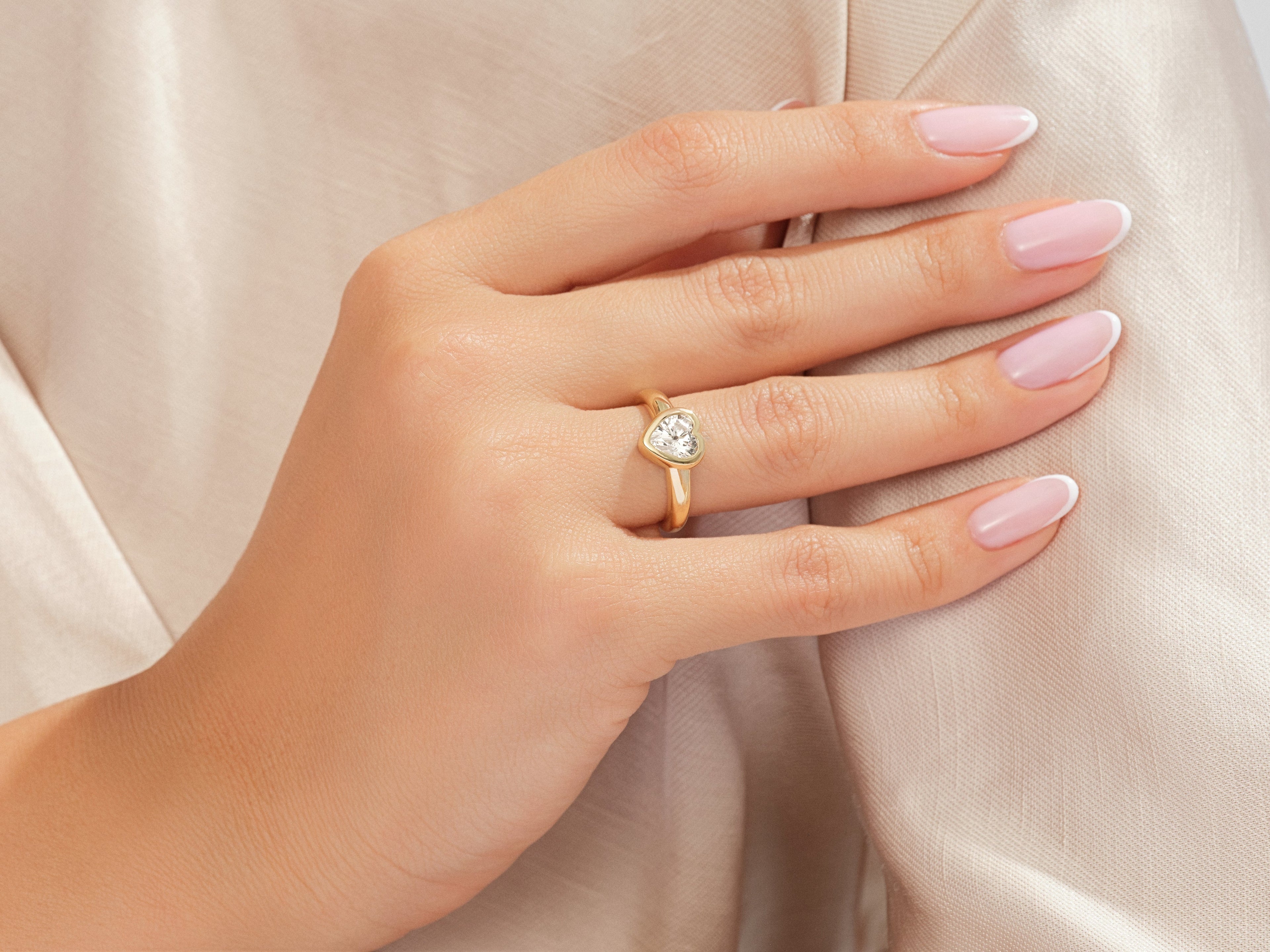 Bezel Set Heart Cut Promise Ring