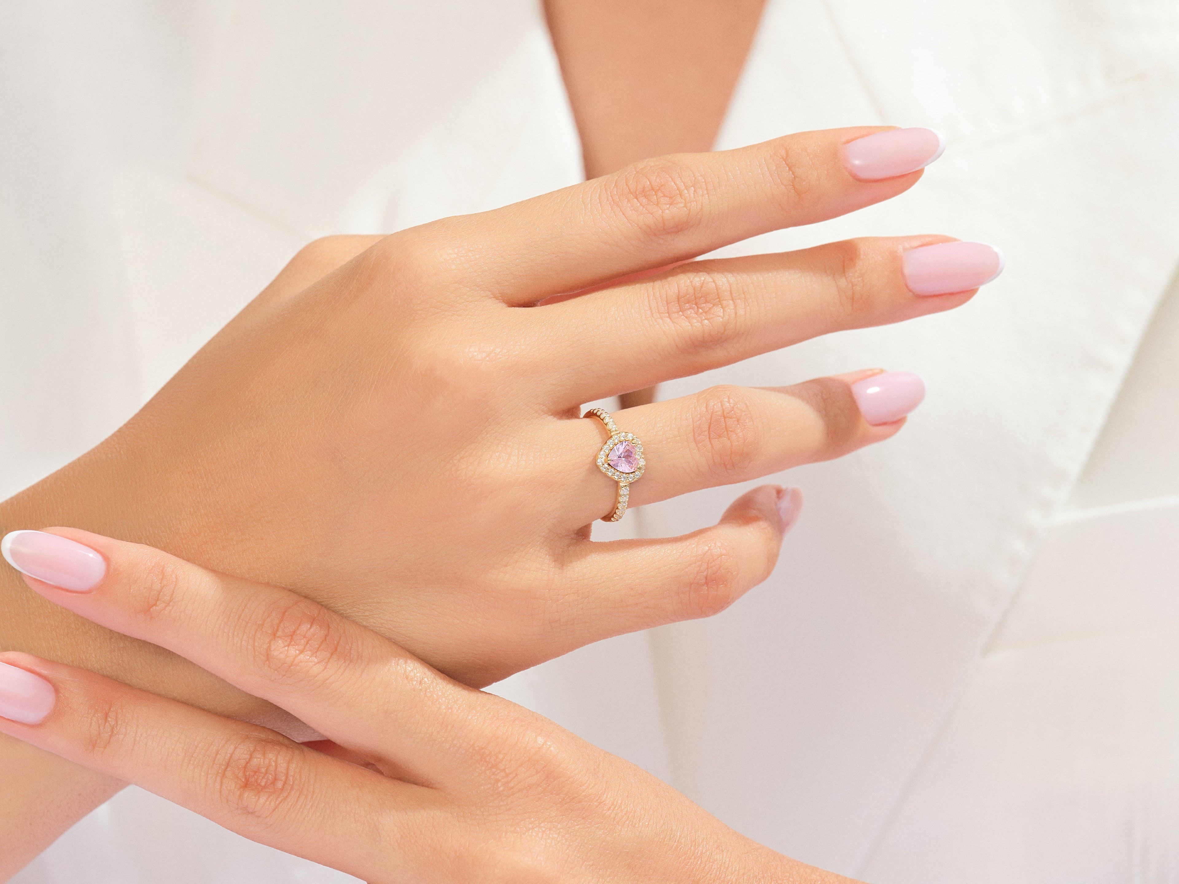 Pink Heart Cut Promise Ring