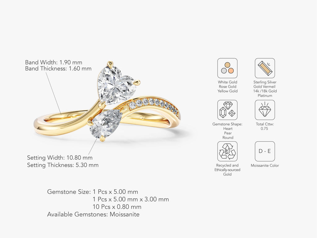 Two Stone Bypass Promise Ring