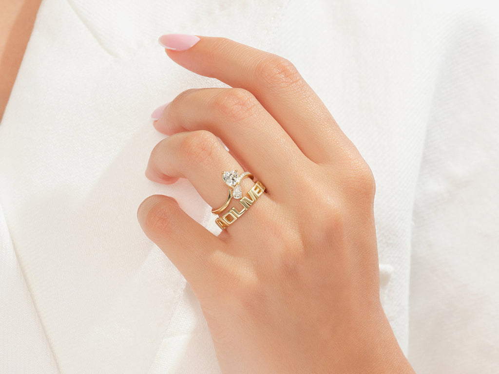 Two Stone Bypass Promise Ring