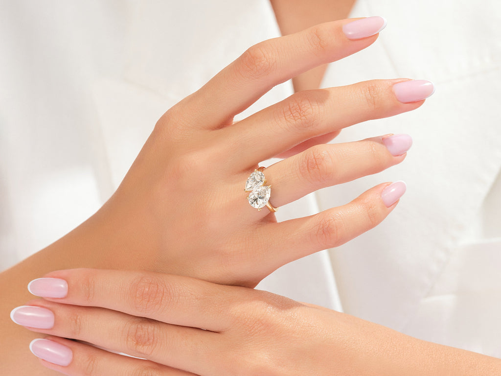Pear and Pear Toi Et Moi Promise Ring