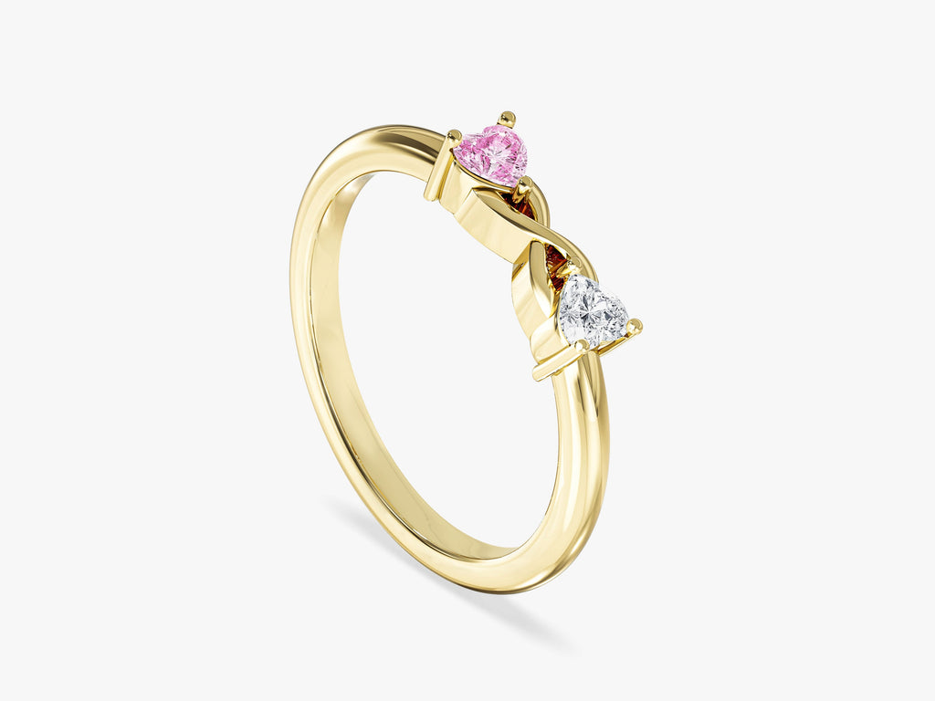Dainty Split Shank Heart Cut Promise Ring