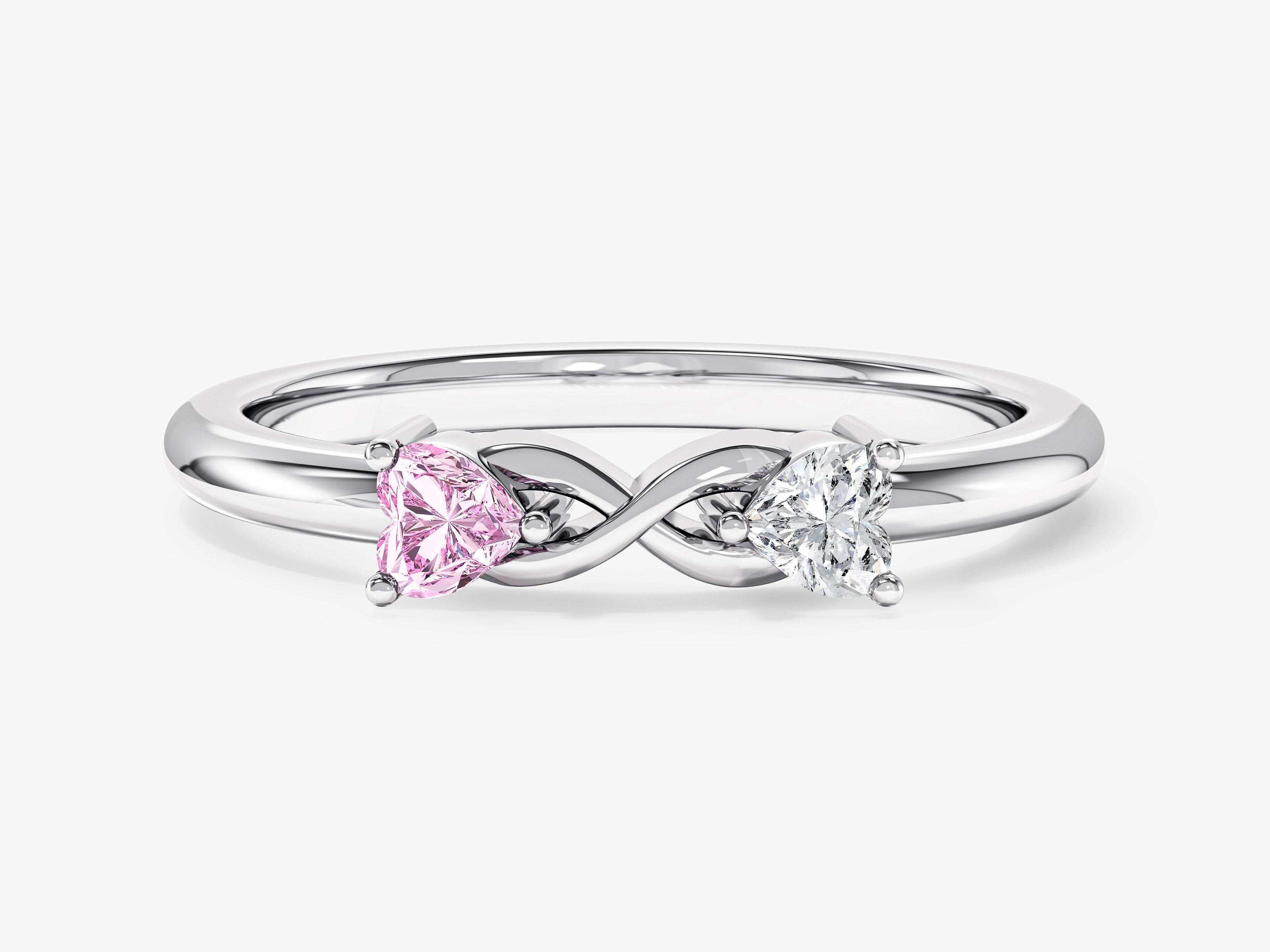 Dainty Split Shank Heart Cut Promise Ring