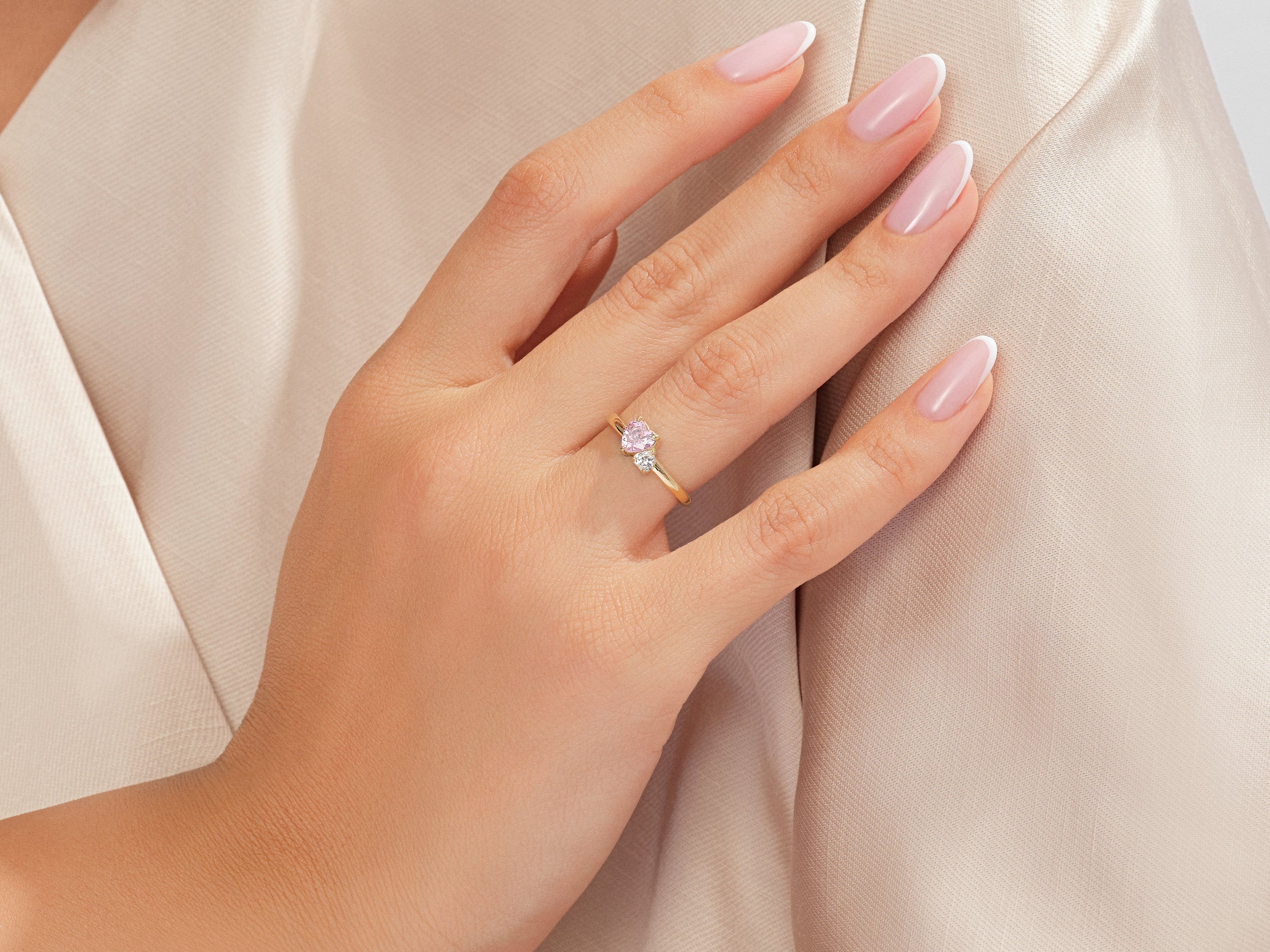 Pink Double Heart Promise Ring