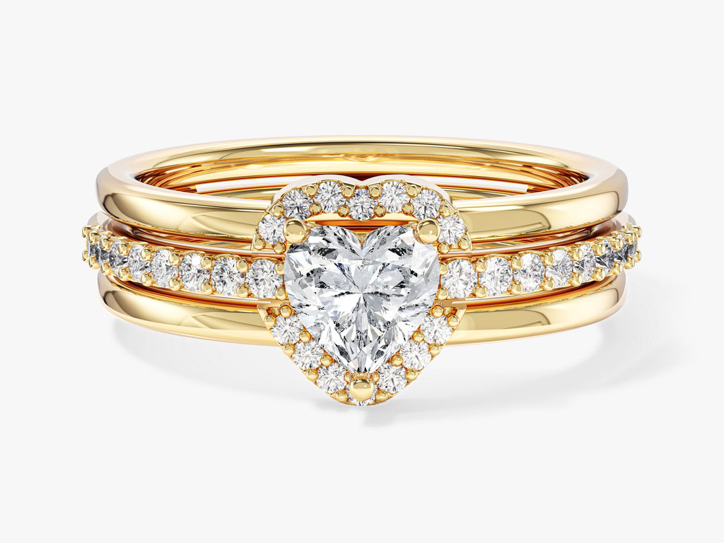Triple Shank Heart Cut Promise Ring