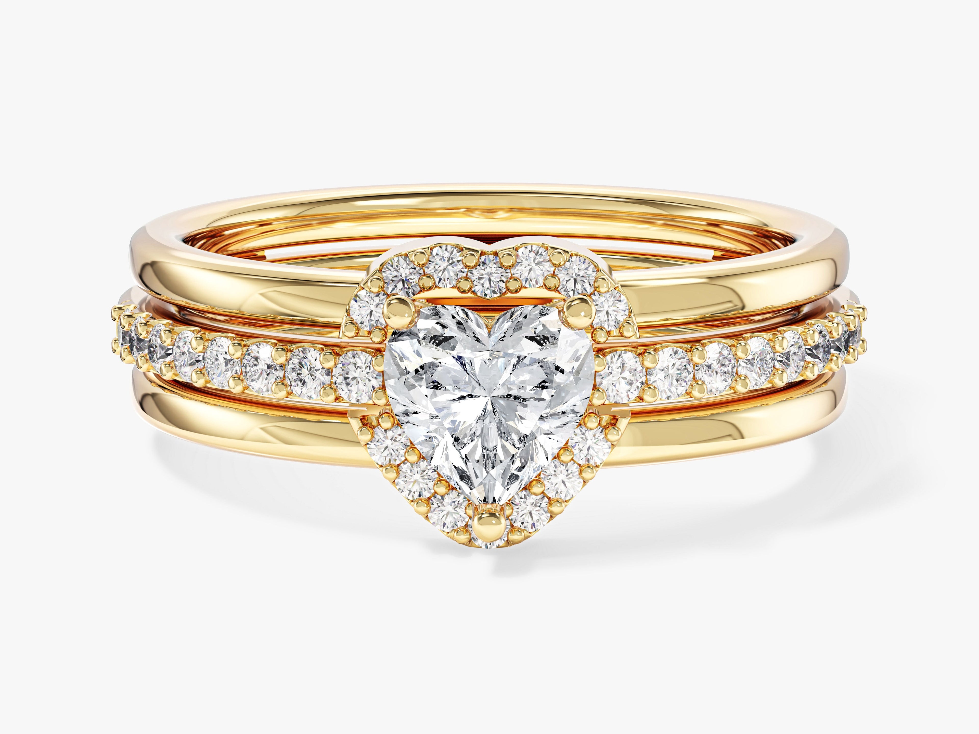 Triple Shank Heart Cut Promise Ring