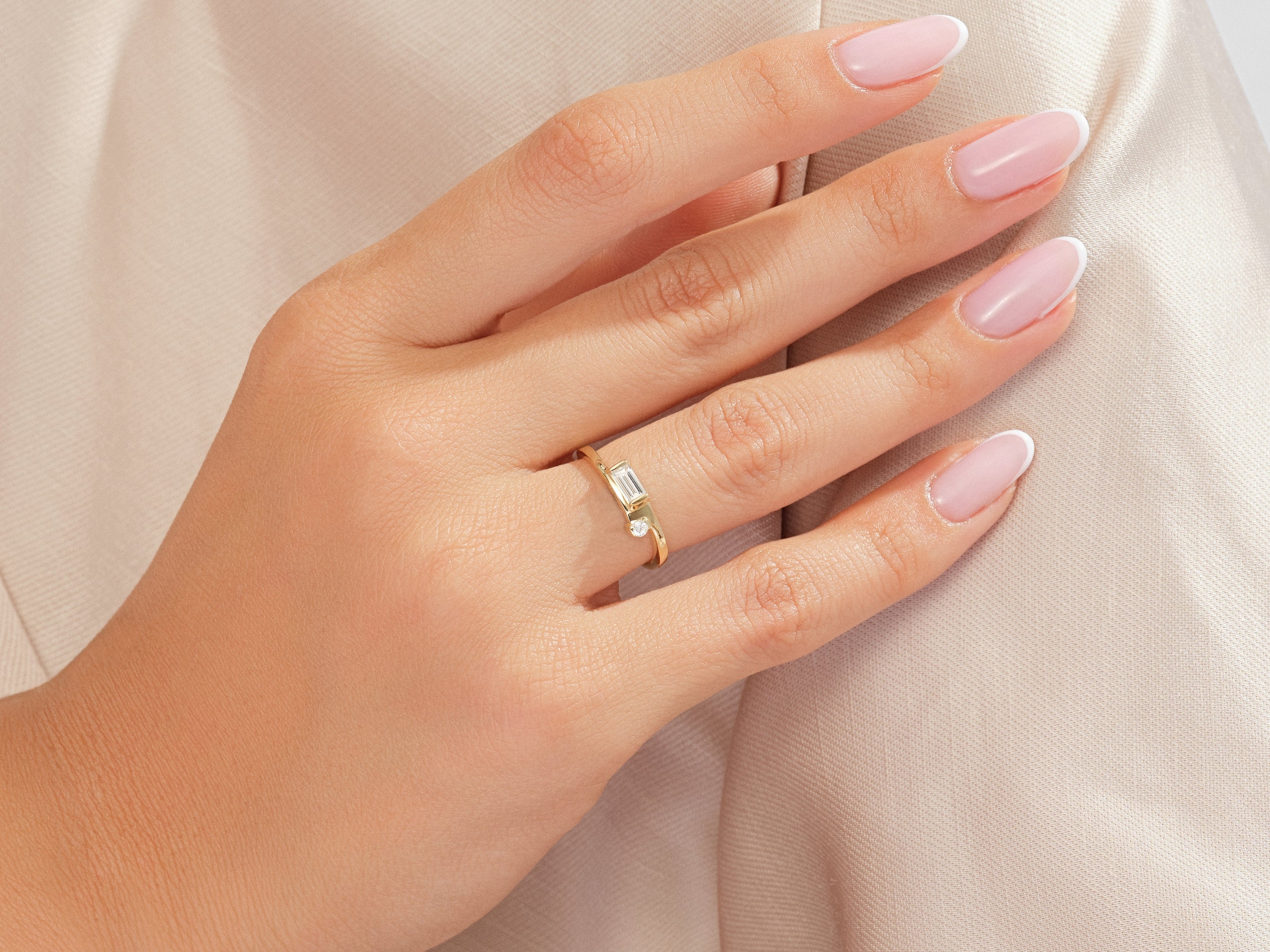 Baguette and Round Promise Ring