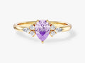Sidestone Accent Pear Gemstone Engagement Ring