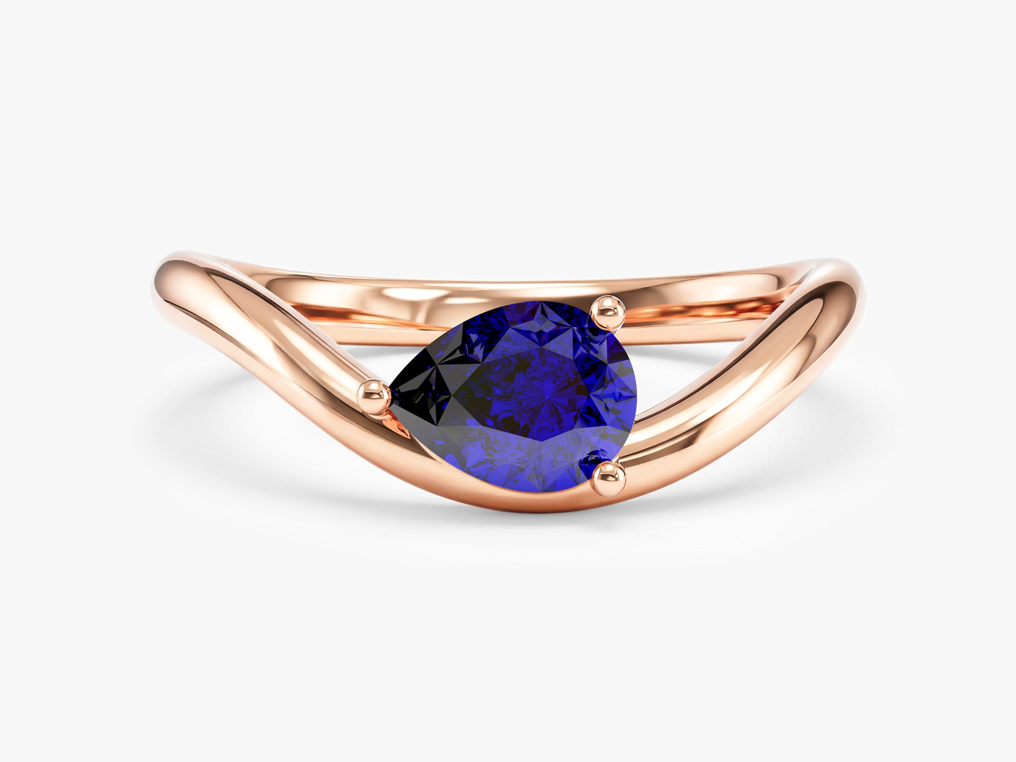 Curved Birthstone Ring