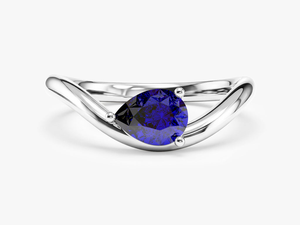 Curved Birthstone Ring