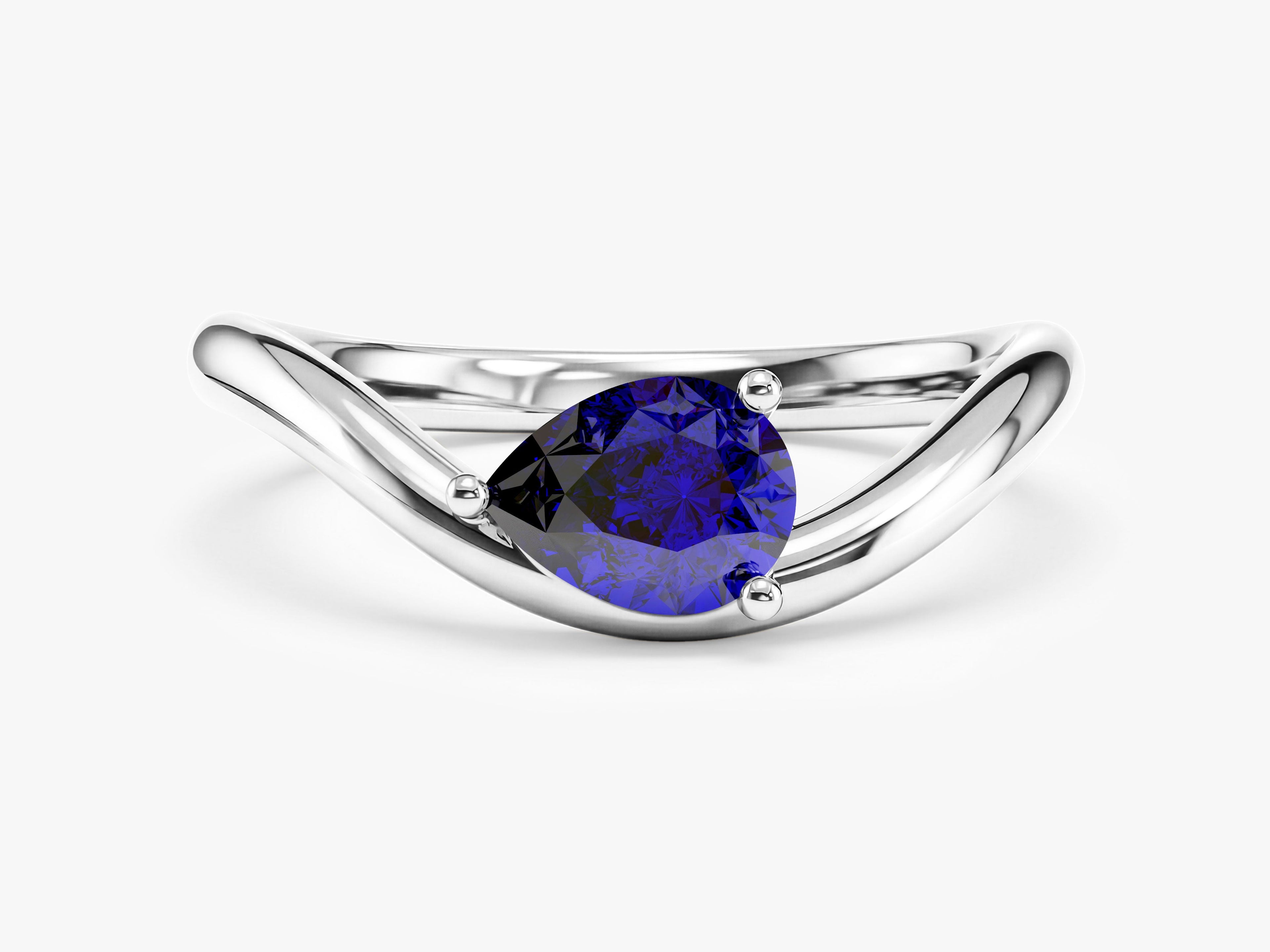 Curved Birthstone Ring