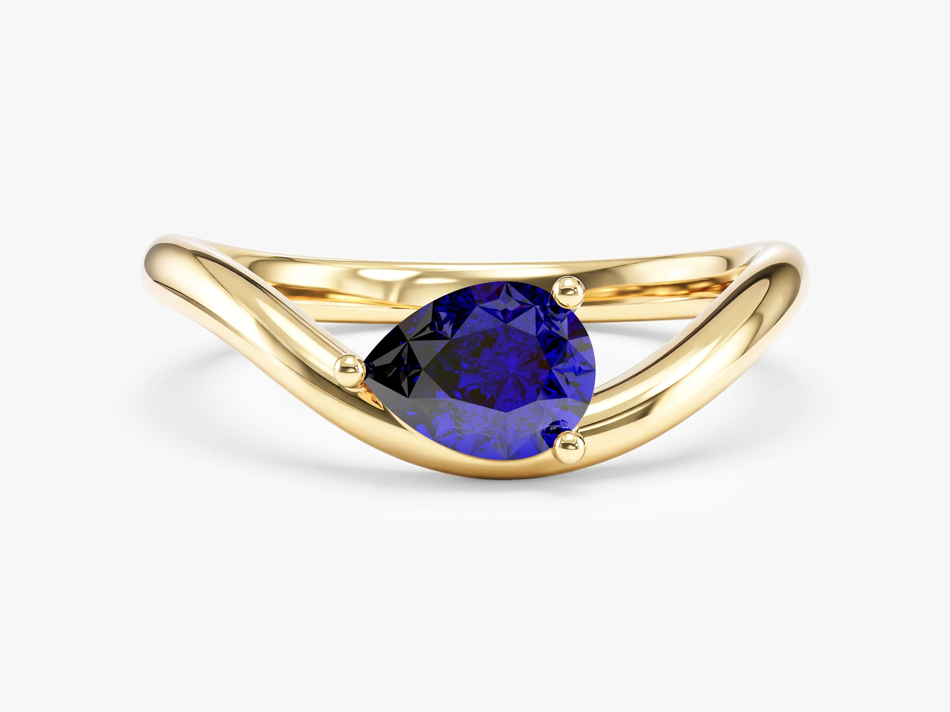 Curved Birthstone Ring