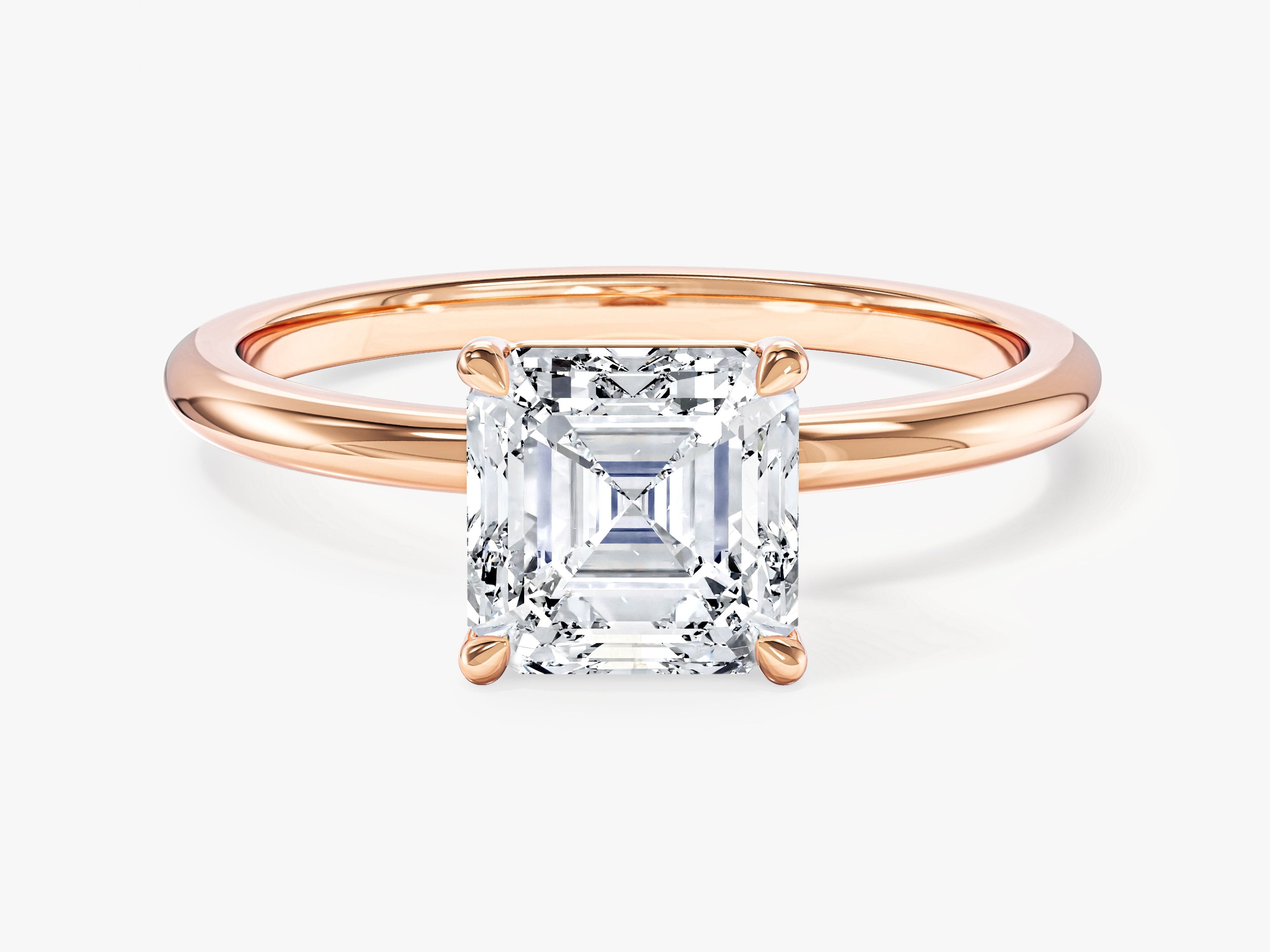Asscher Cut Solitaire Moissanite Engagement Ring (1.50 CT)