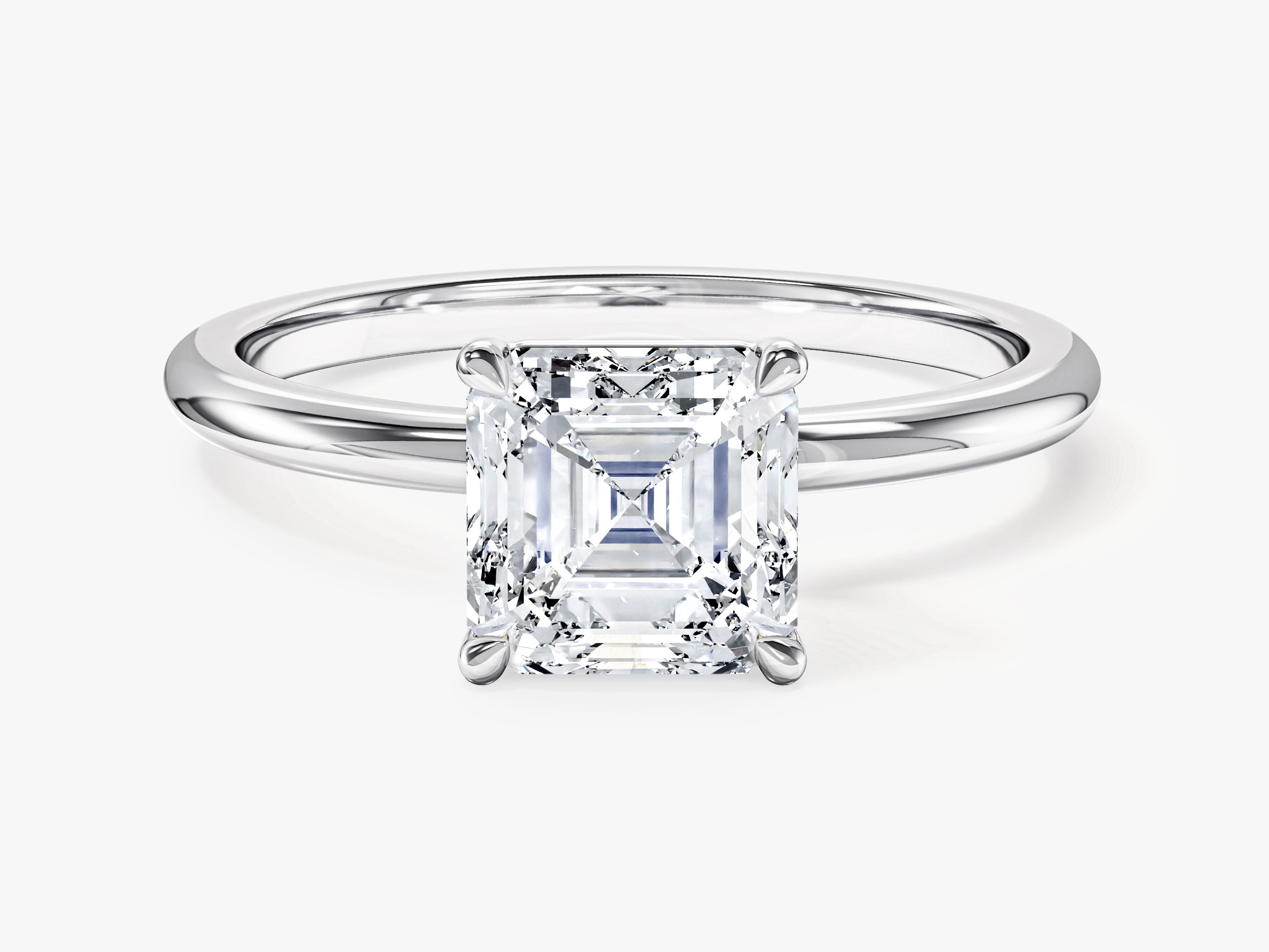 Asscher Cut Solitaire Moissanite Engagement Ring (1.50 CT)