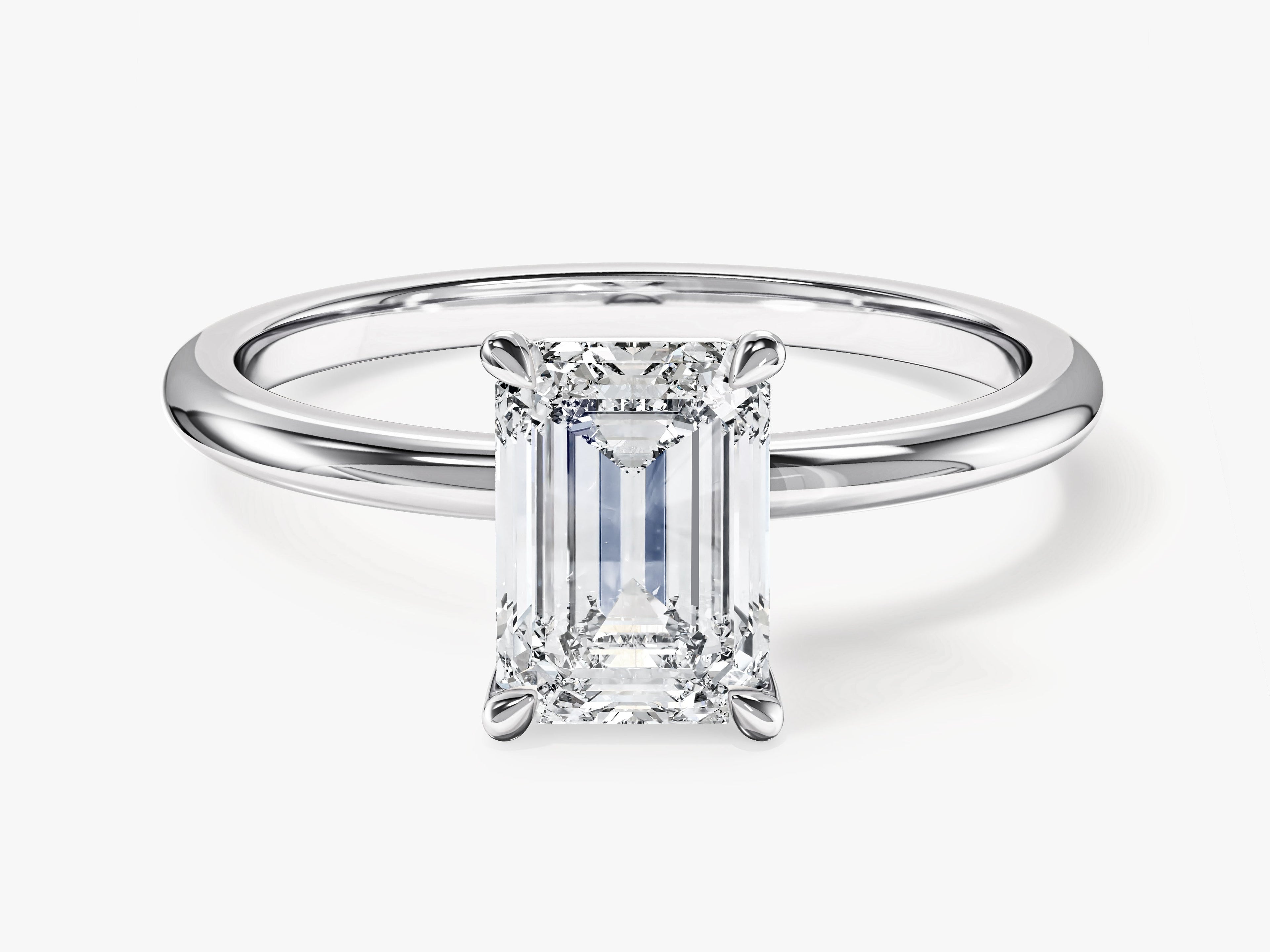 Emerald Cut Solitaire Moissanite Engagement Ring (1.50 CT)
