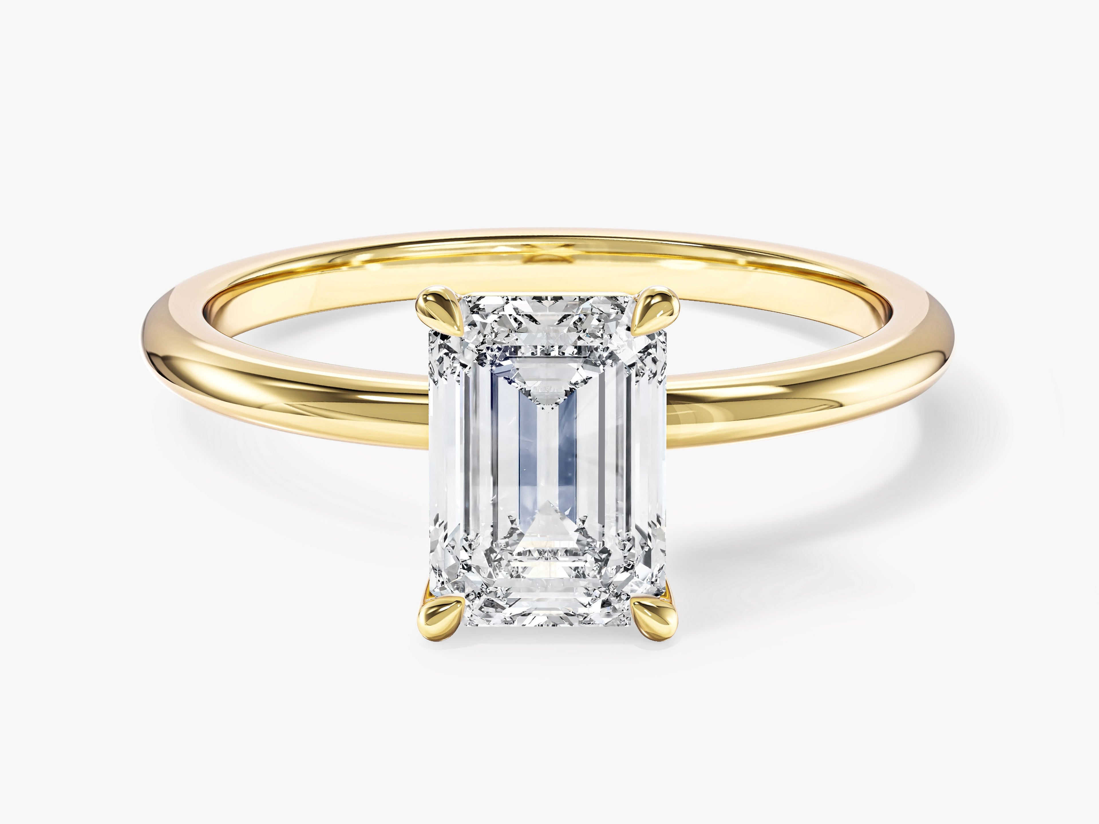Emerald Cut Solitaire Moissanite Engagement Ring (1.50 CT)